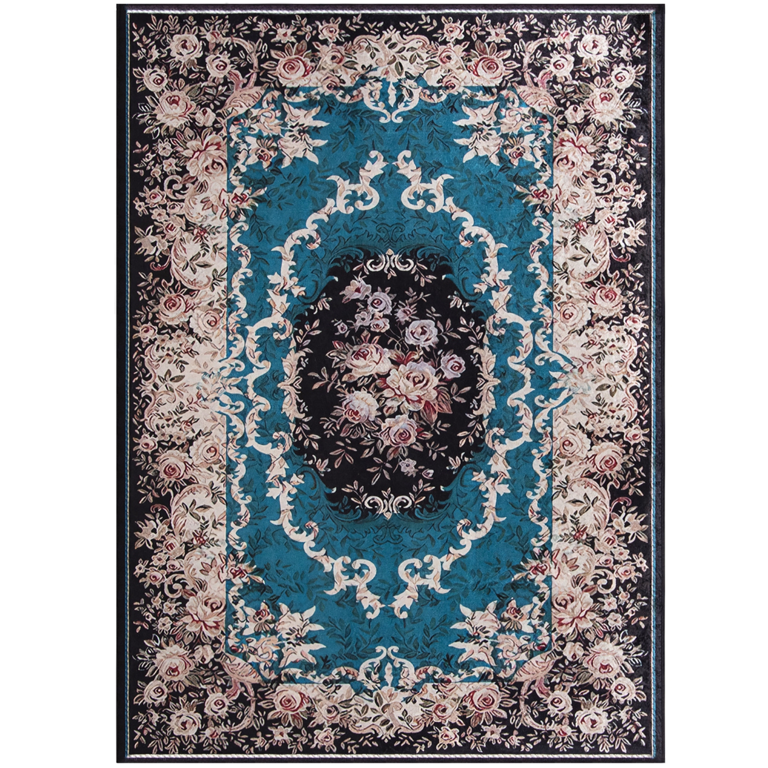 Costway Area Rug 4'8" x 6'7" Non-Shedding Anti-slip Carpet Vintage Living Room Bedroom