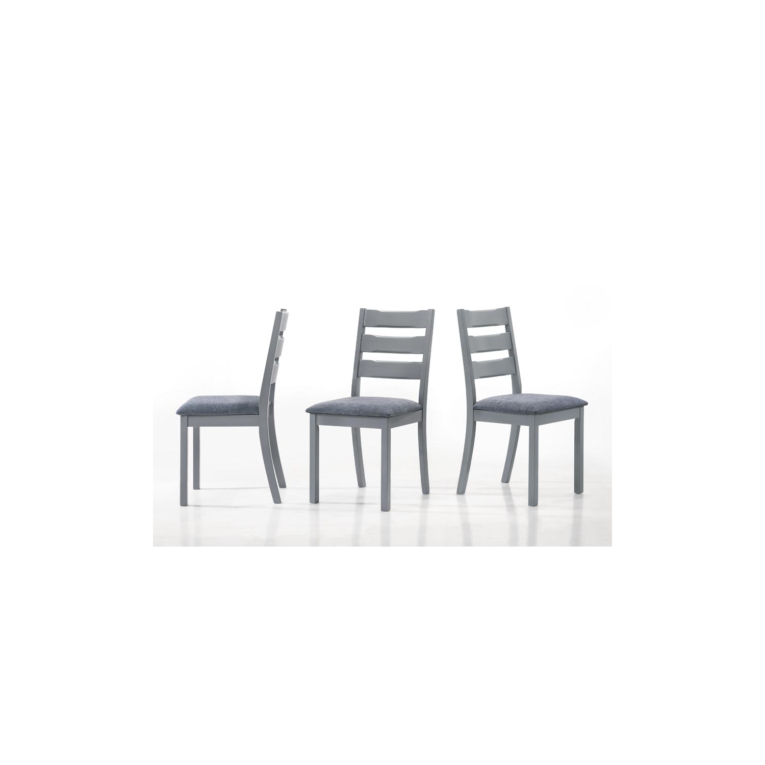 Aerys Tommy Solid wood Dining Table Set with 4 Dining Chairs in Grey
