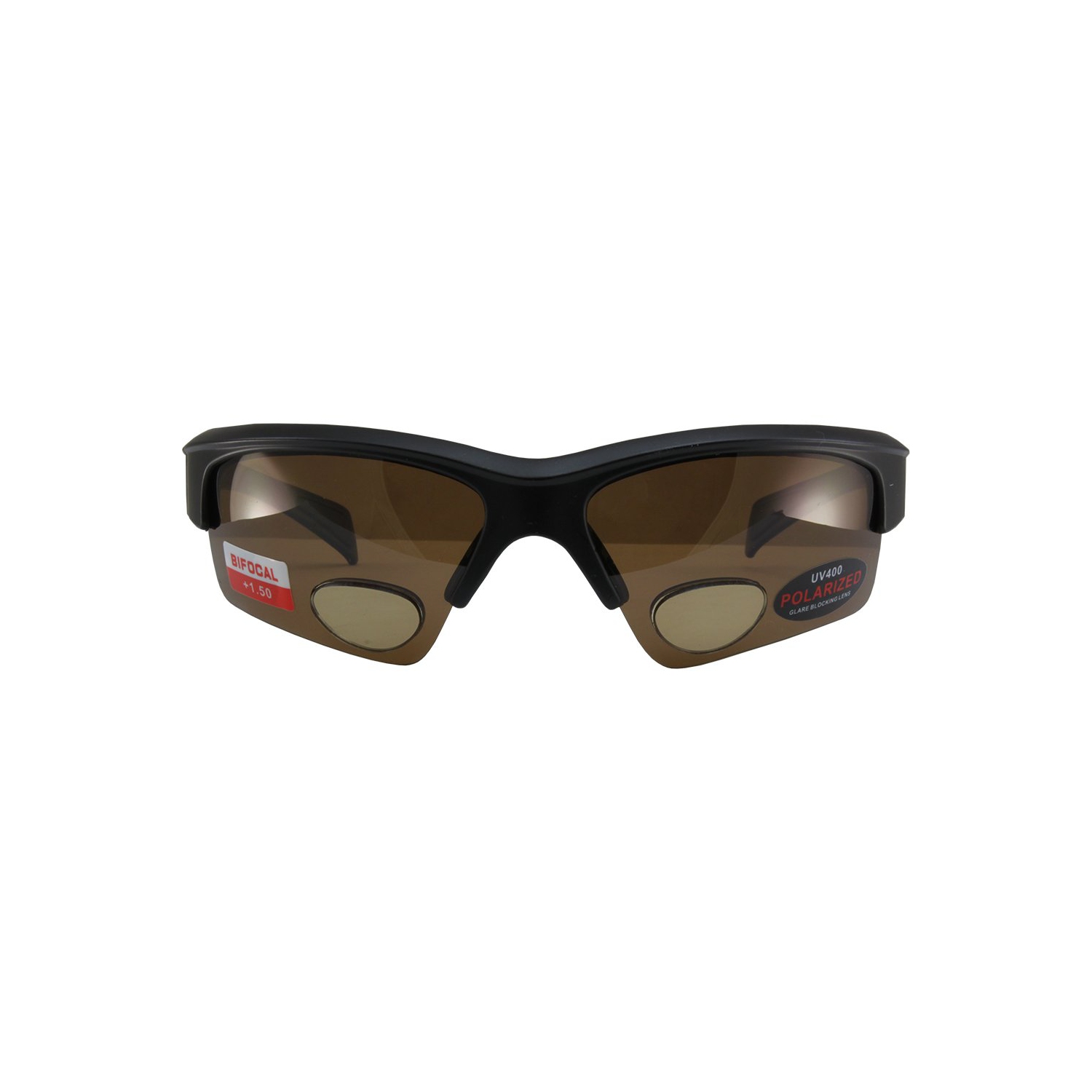 BluWater Polarized Bifocal 2 Sunglassess Matte Black Frames +3.0  Magnification Smoke Lens 