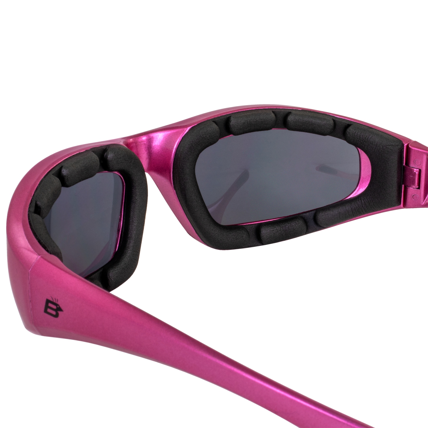 Birdz Oriole Anti Fog Padded Motorcycle Sunglasses For Women Pink Frame W/  Shatterproof & Scratch-Resistant Smoke Lenses