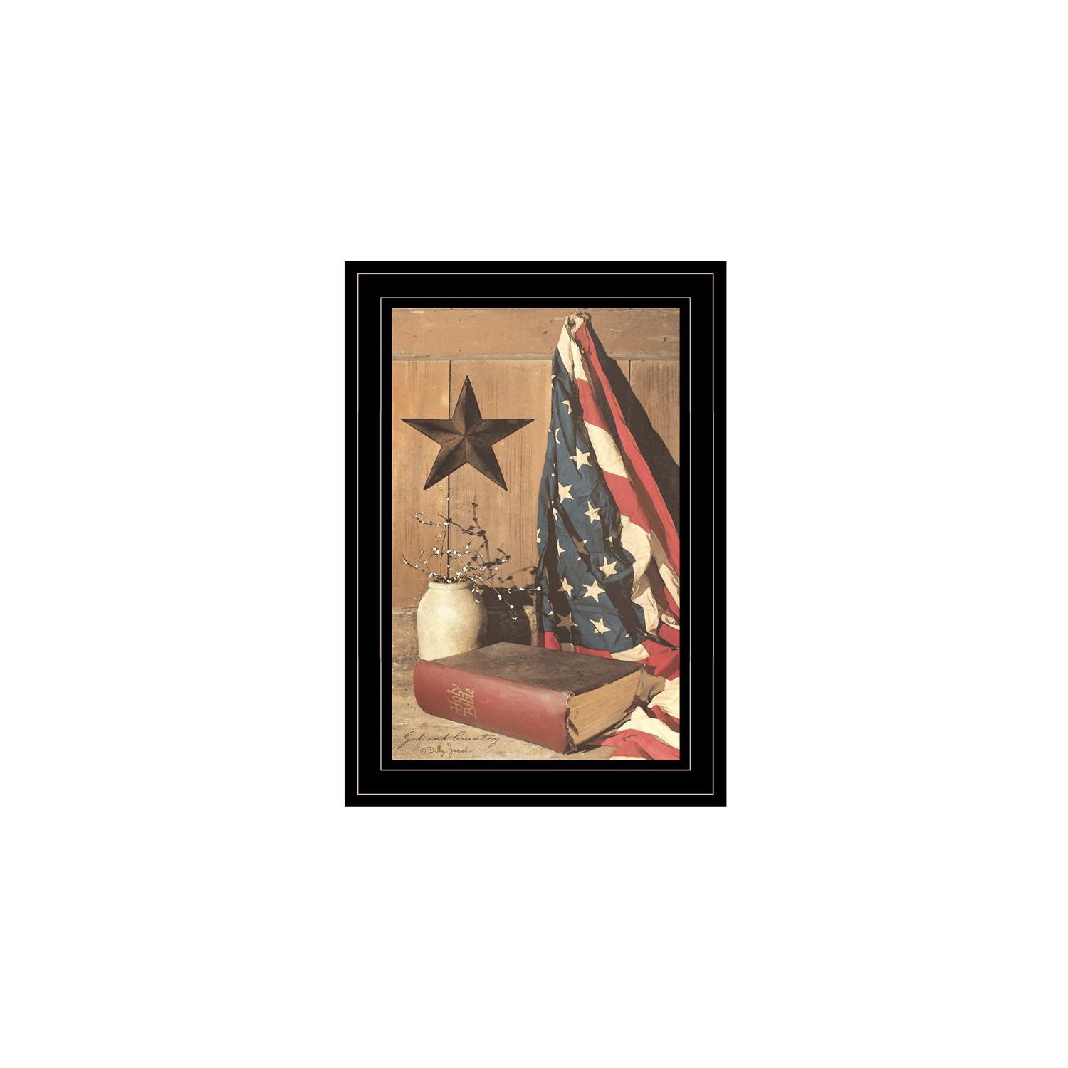 God and Country By Billy Jacobs Printed Wall Art Wood Multi-Color