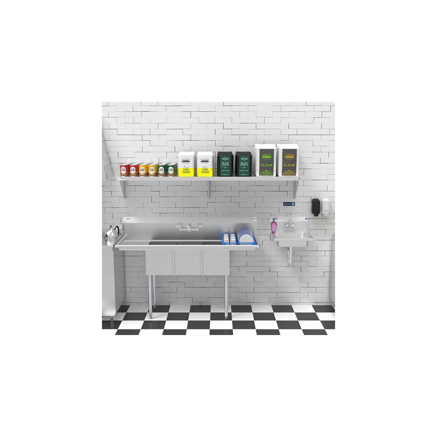 Koolmore 12x72 NSF Stainless Steel Wall Mount Shelf for Kitchen in Silver