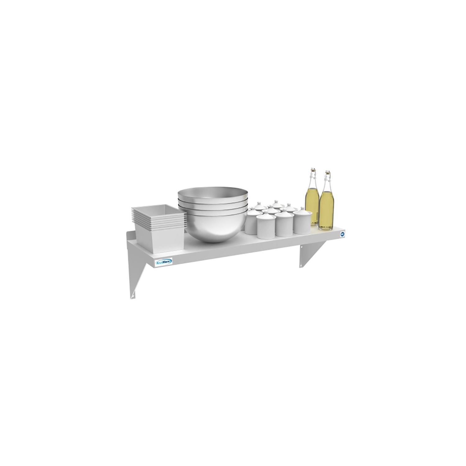 Koolmore 12x36 NSF Stainless Steel Wall Mount Shelf for Kitchen in Silver