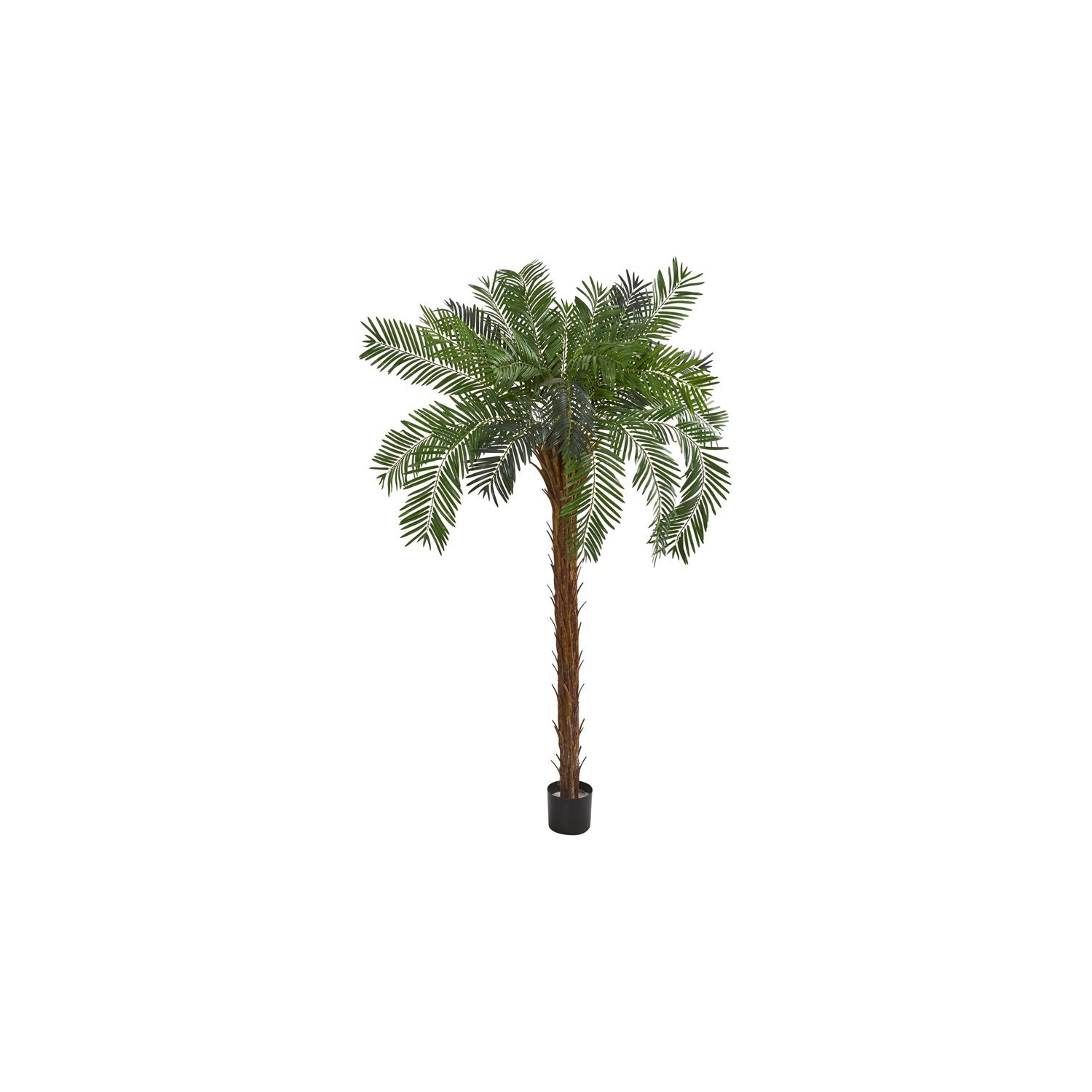Nearly Natural 84" Tall Cycas Palm Artificial Tree in Green/Black