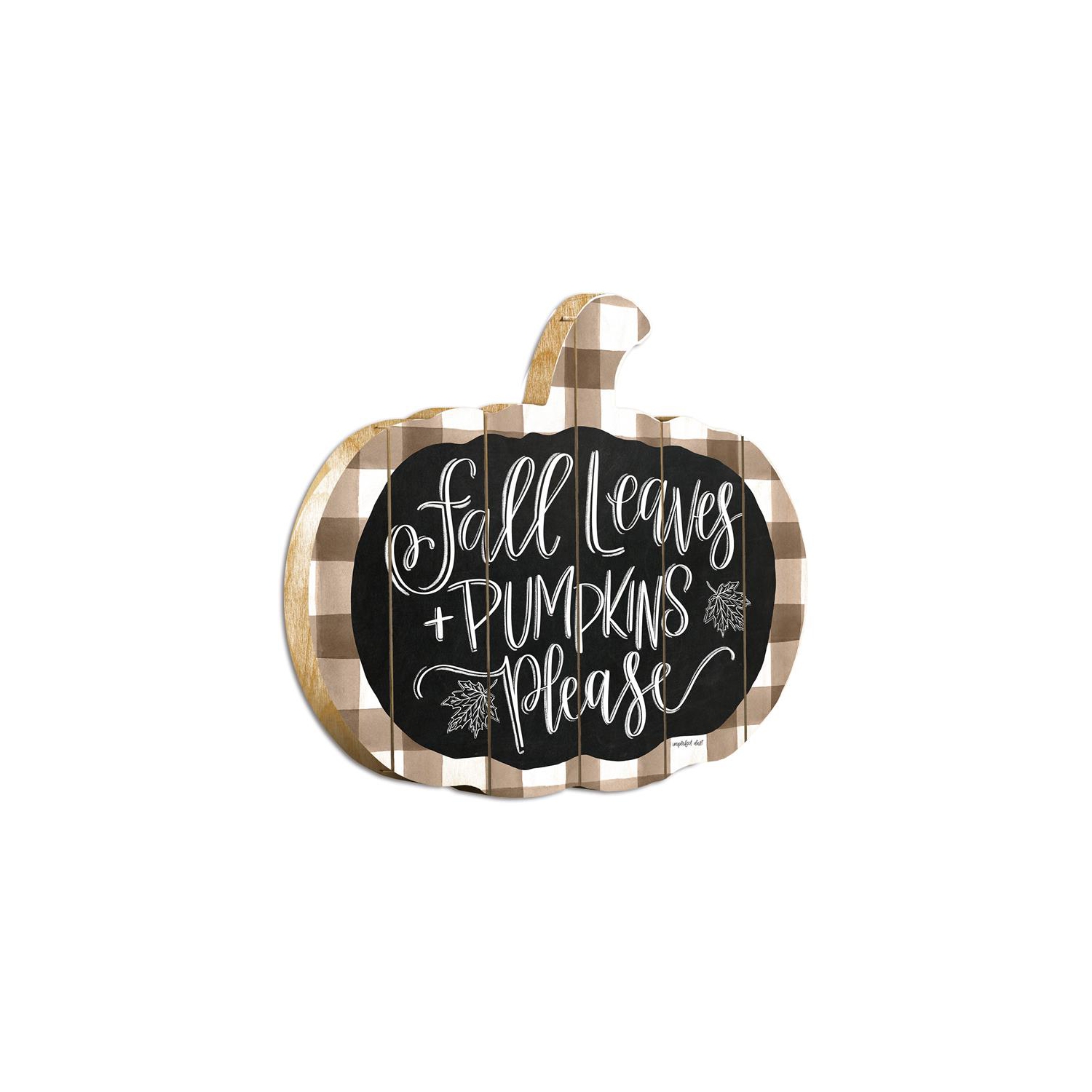 Fall Leaves and Pumpkins Please By Imperfect Dust on Wood Pumpkin Wall Art Tan