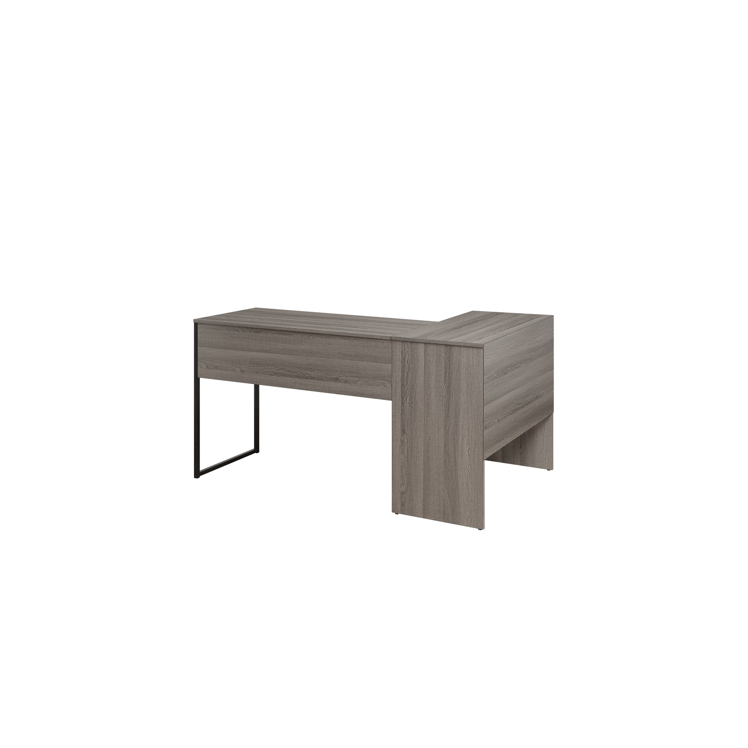 Hagney Lane L-Shape Desk in Farm Oak Gray Finish