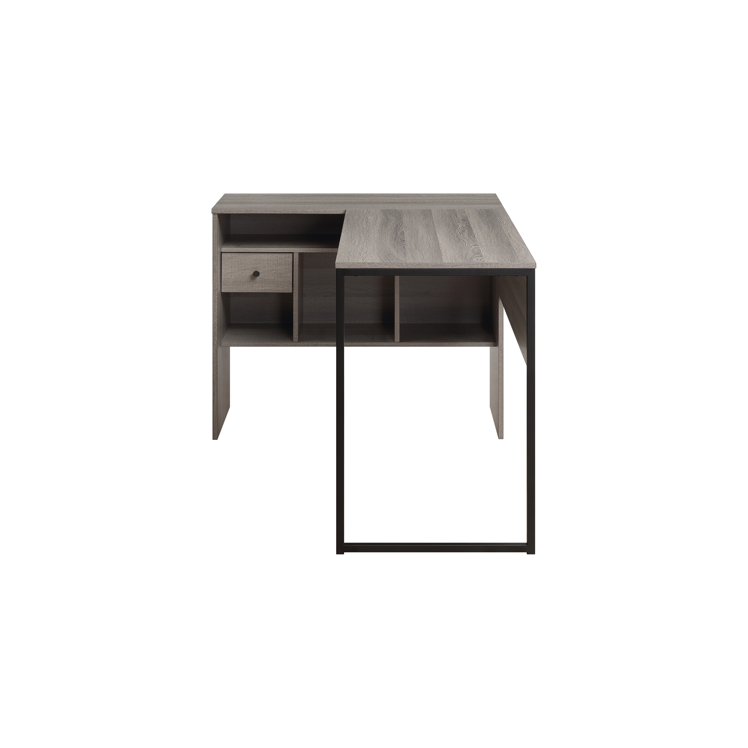 Hagney Lane L-Shape Desk in Farm Oak Gray Finish