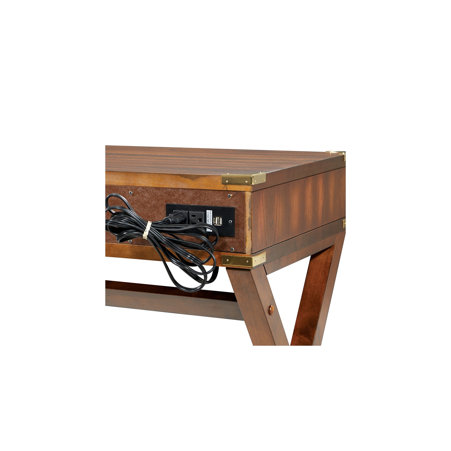 Bureau Wellington de 46 po avec fini brun blé grillé Power