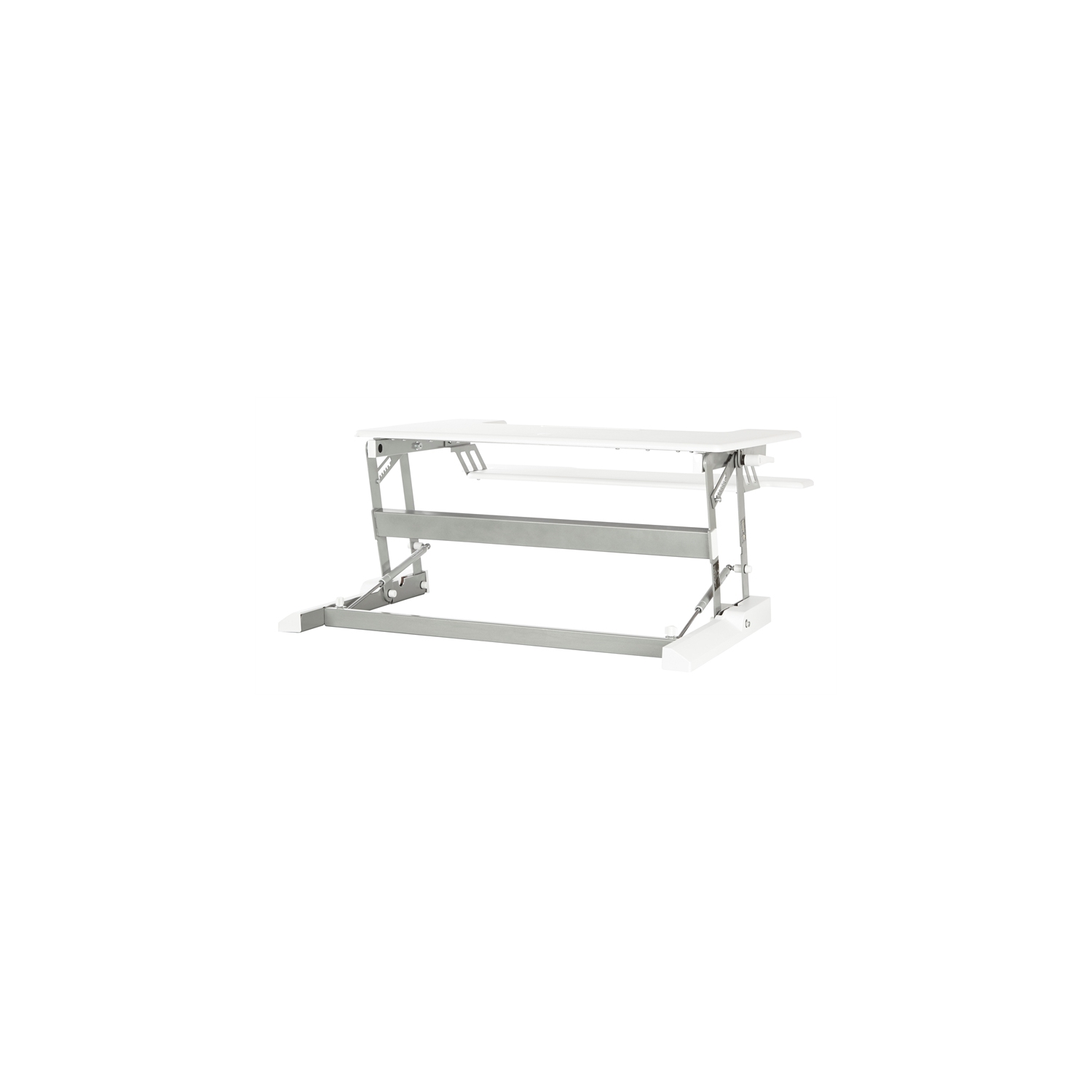 Multiposition Desk Riser in White finish with dual lift