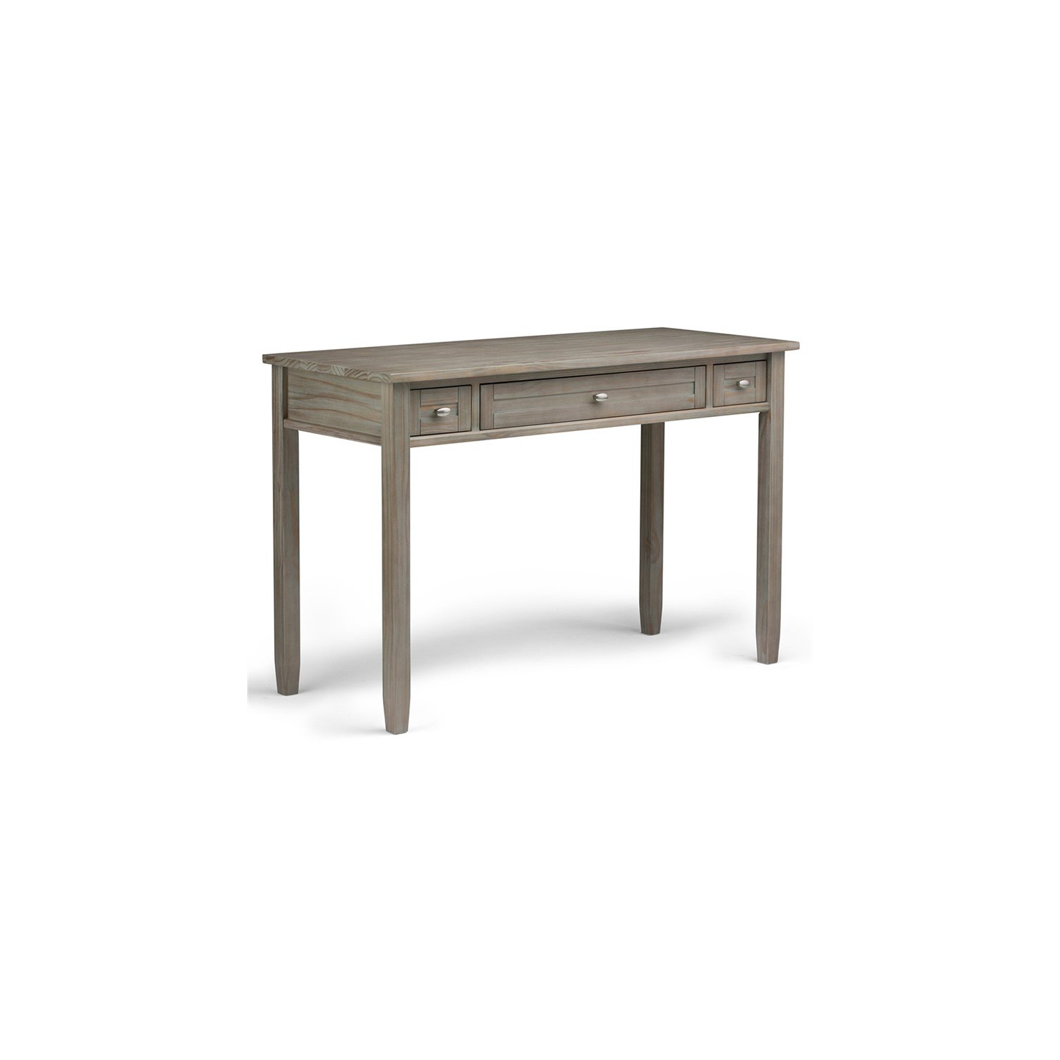 Atlin Designs Solid Wood 2-Drawers Warm Shaker Computer Desk in Distressed Gray