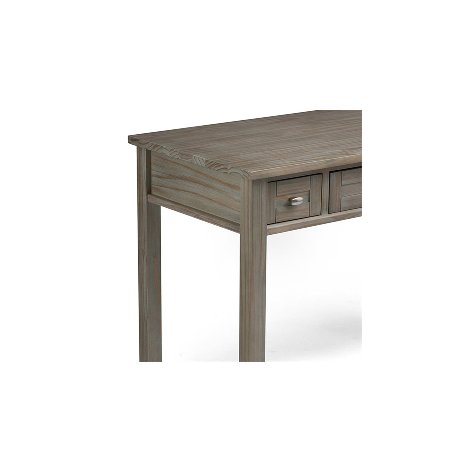 Atlin Designs Solid Wood 2-Drawers Warm Shaker Computer Desk in Distressed Gray