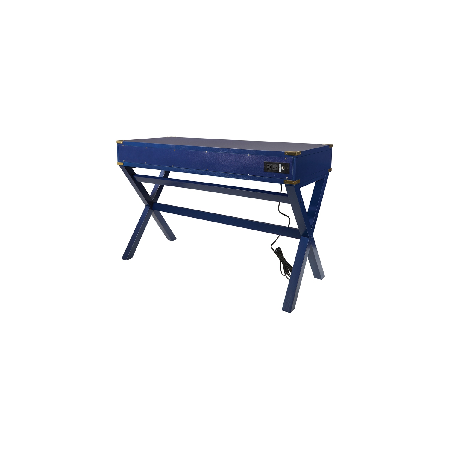Wellington – Bureau de 46 po avec Power in Lapis Blue Finish en bois d’ingénierie