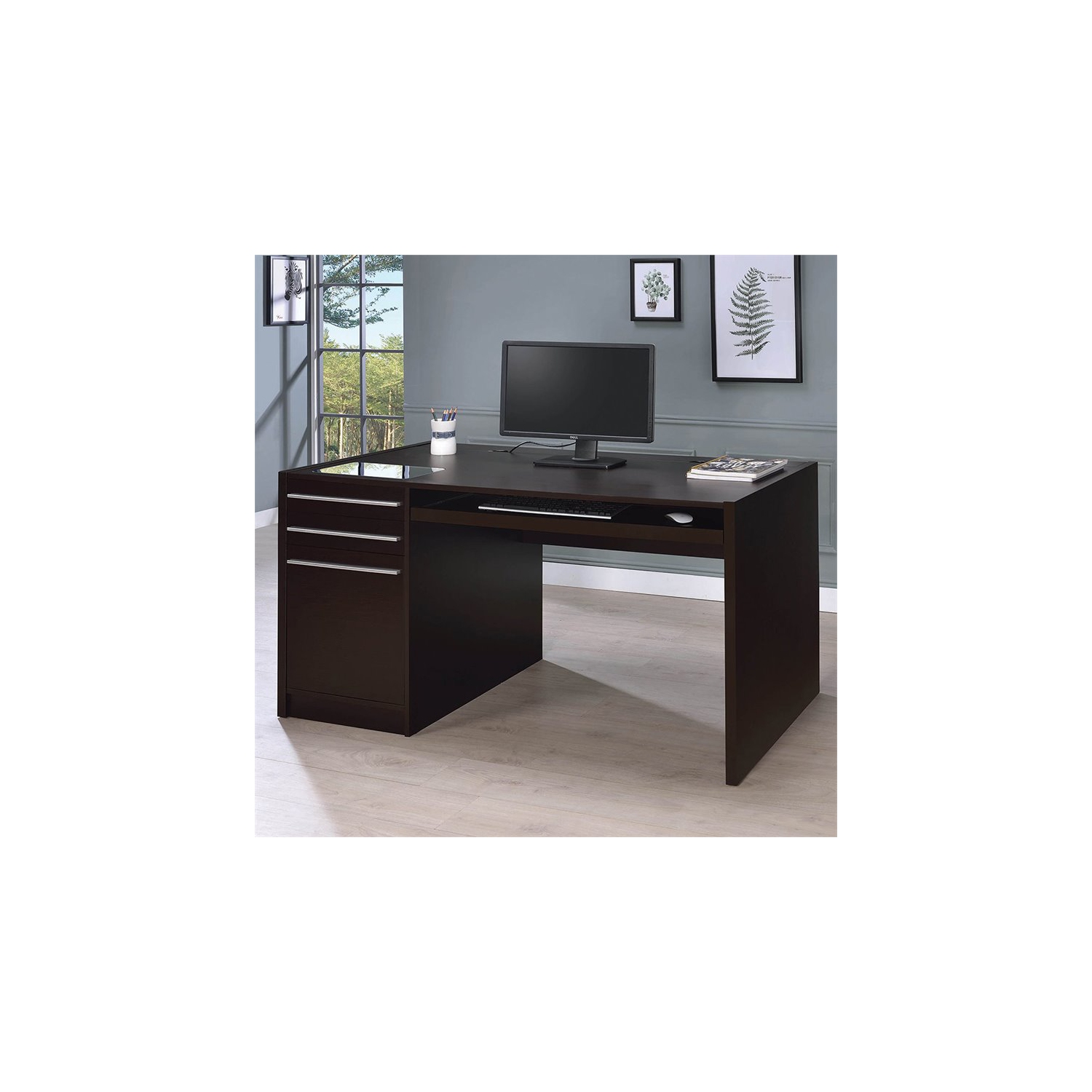 Stonecroft Furniture Connect It Computer Desk in Cappuccino