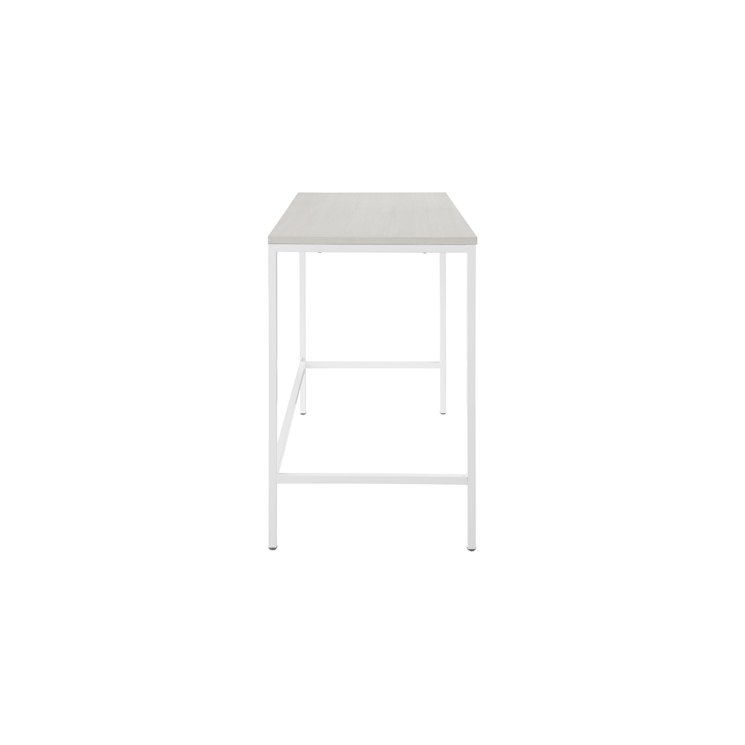 Contempo 42" Desk in Campanula White Finish with Metal Steel Legs