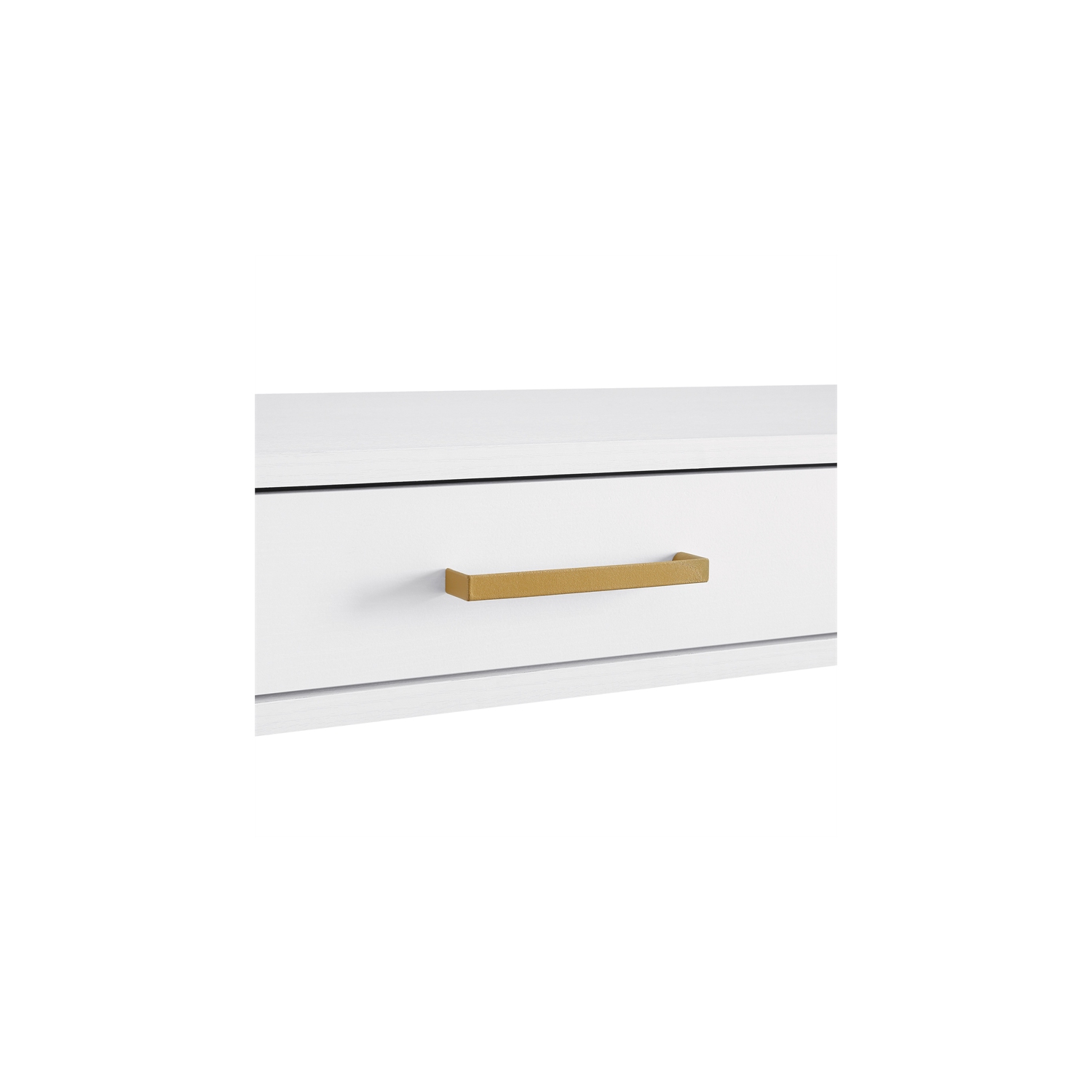 Modern Life White L Desk Charger Drawer with Gold Metal Legs