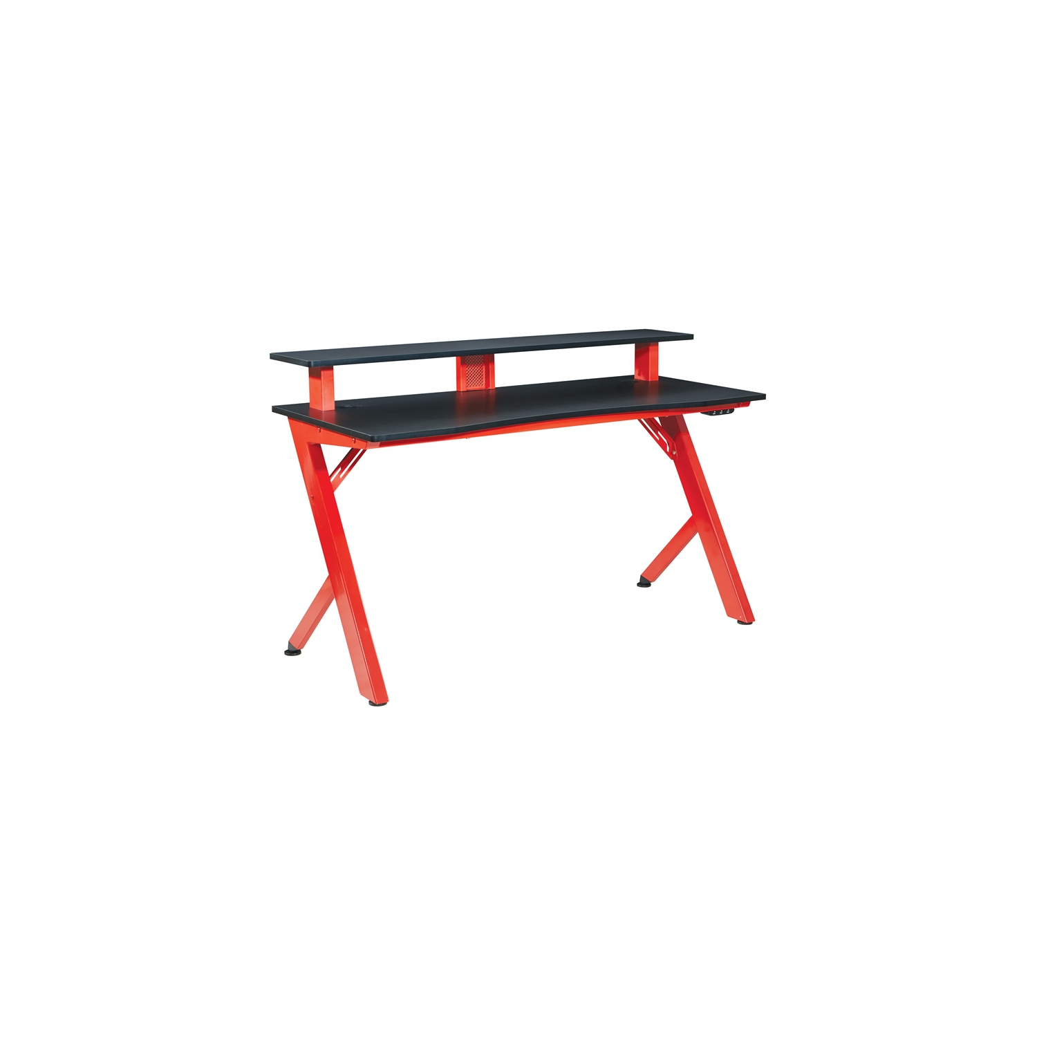 Area51 Battlestation Gaming Desk with Matte Red Legs
