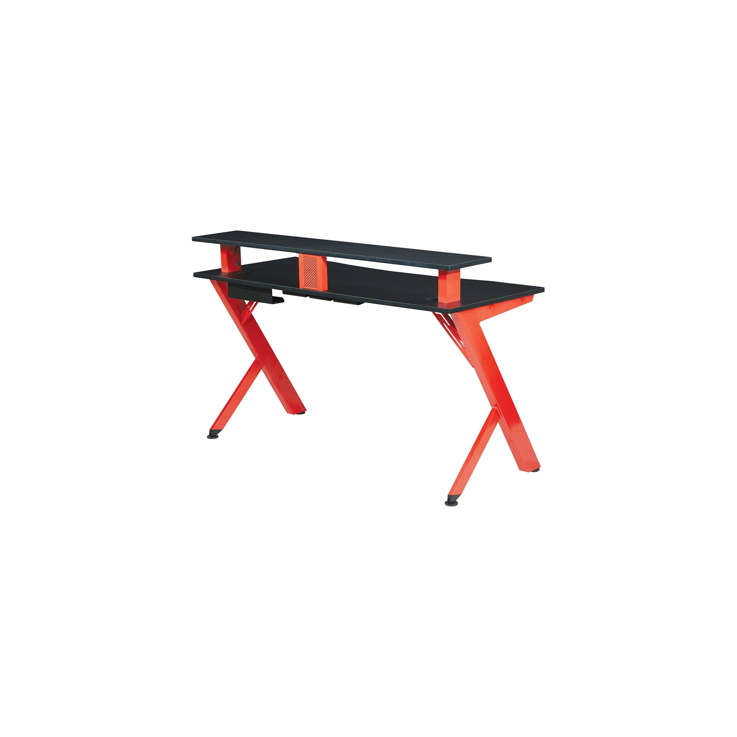 Area51 Battlestation Gaming Desk with Matte Red Legs