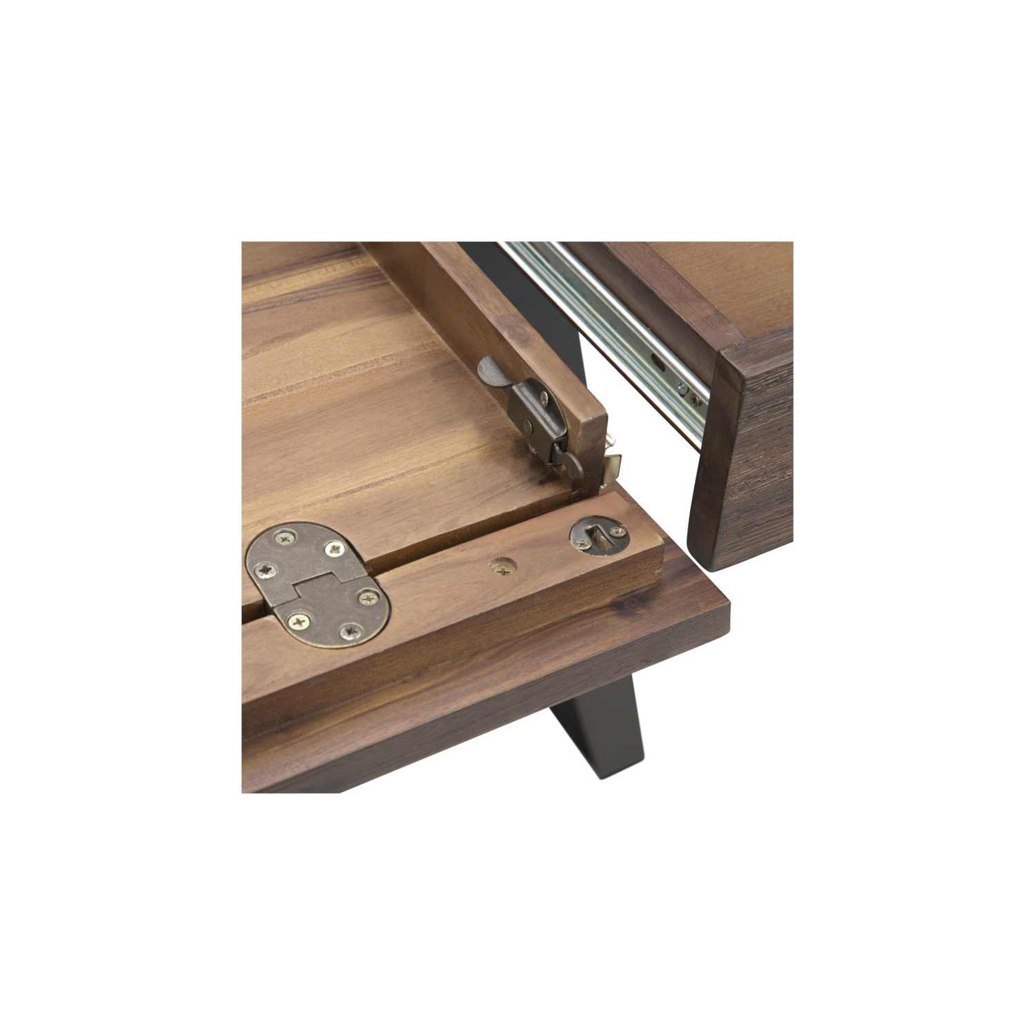 Atlin Designs Solid Wood 2-Drawers Desk in Rustic Natural Aged Brown