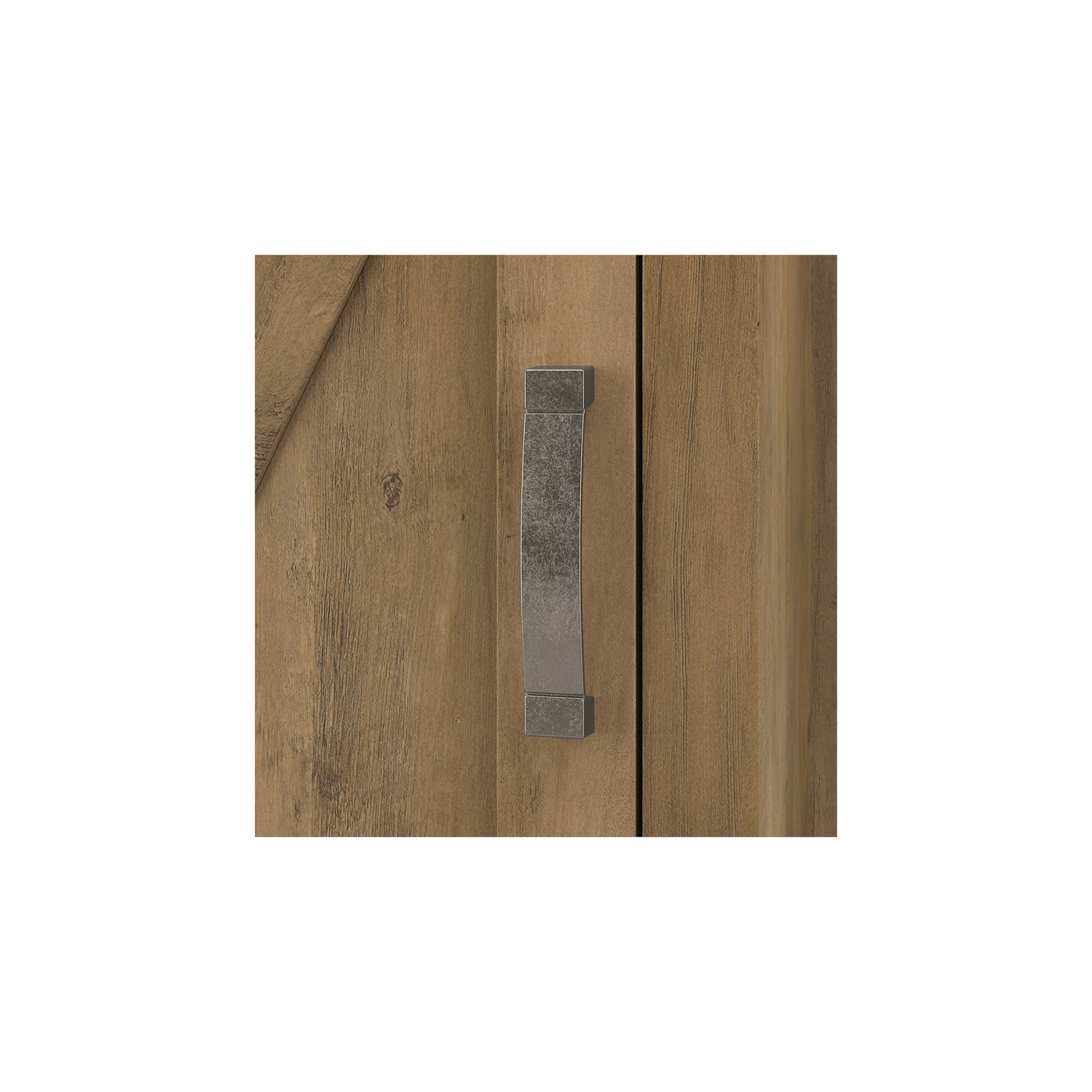 Bureau en L de 60 po avec espace de rangement en pin récupéré Cottage Grove - bois d’ingénierie