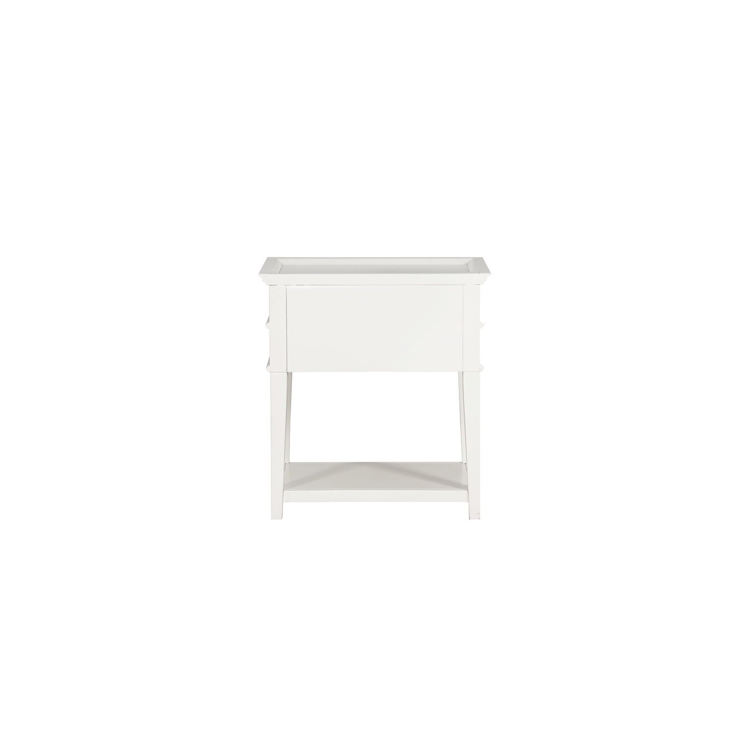 Comfort Pointe Clara 2-Drawer Tray Top Wood Nightstand in White