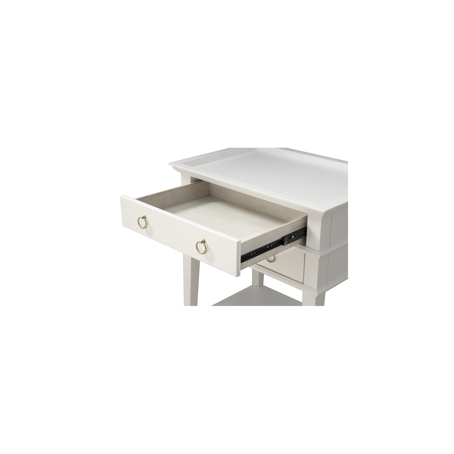 Comfort Pointe Clara 2-Drawer Tray Top Wood Nightstand in White