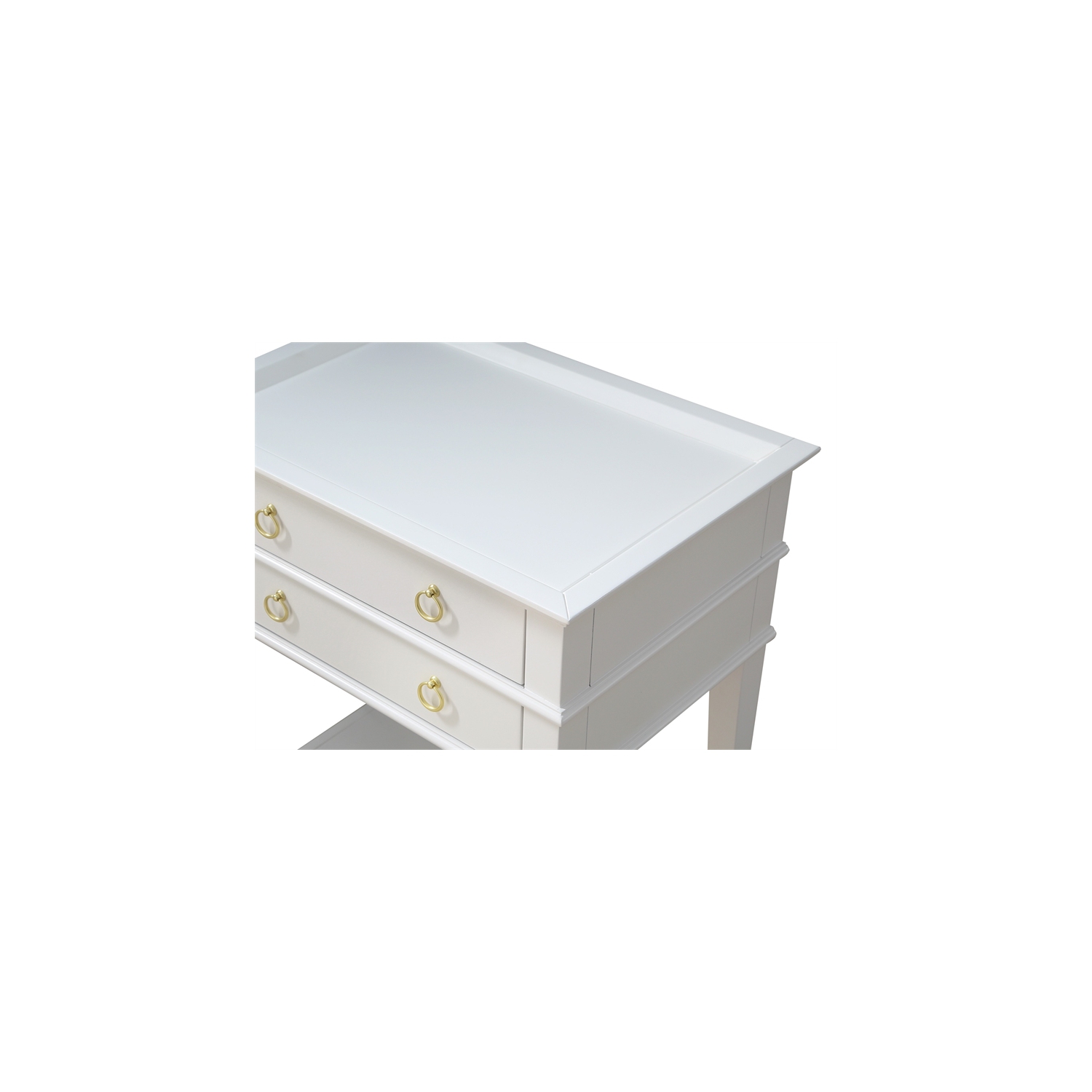 Comfort Pointe Clara 2-Drawer Tray Top Wood Nightstand in White