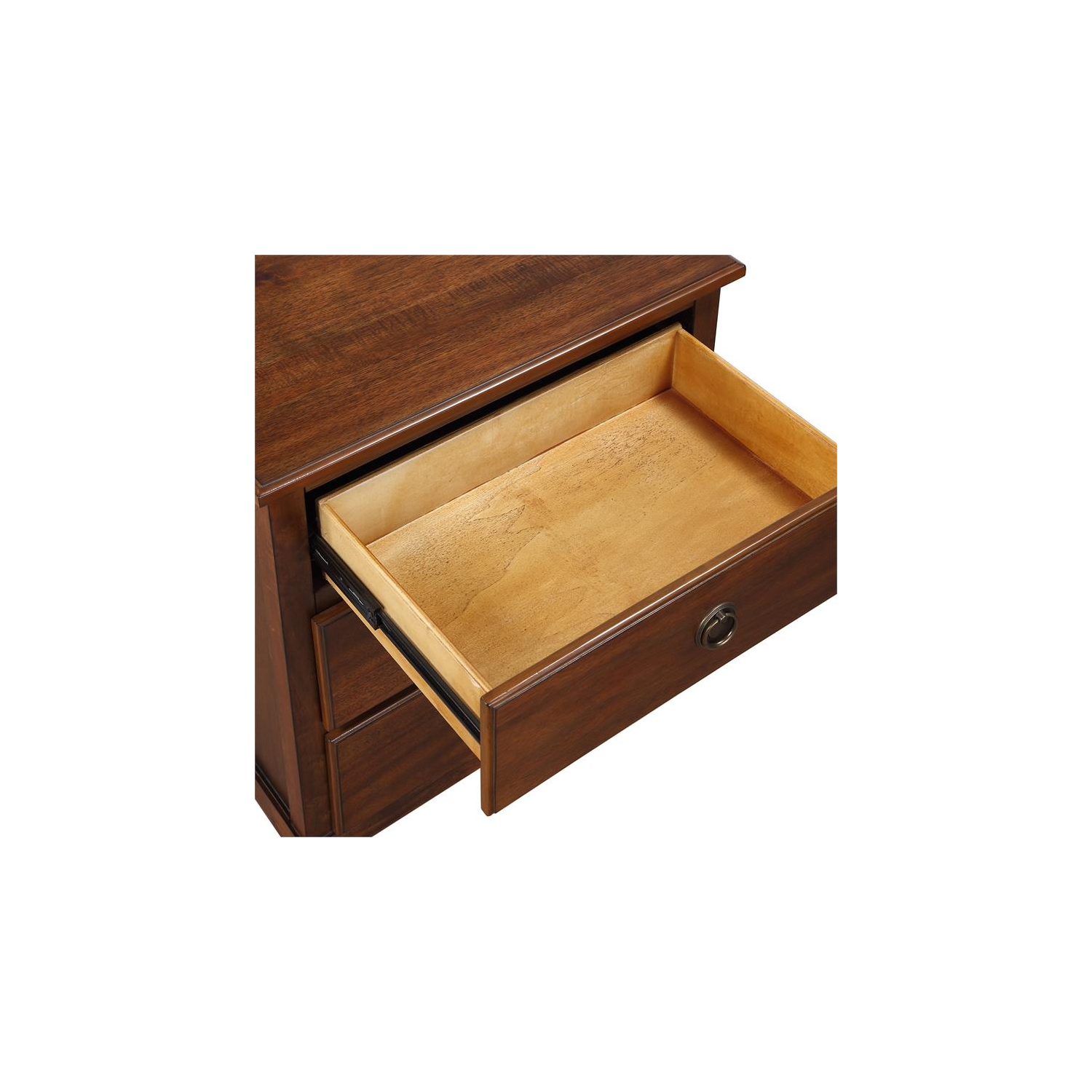 Cambridge Brown Wood 3-Drawer Nightstand
