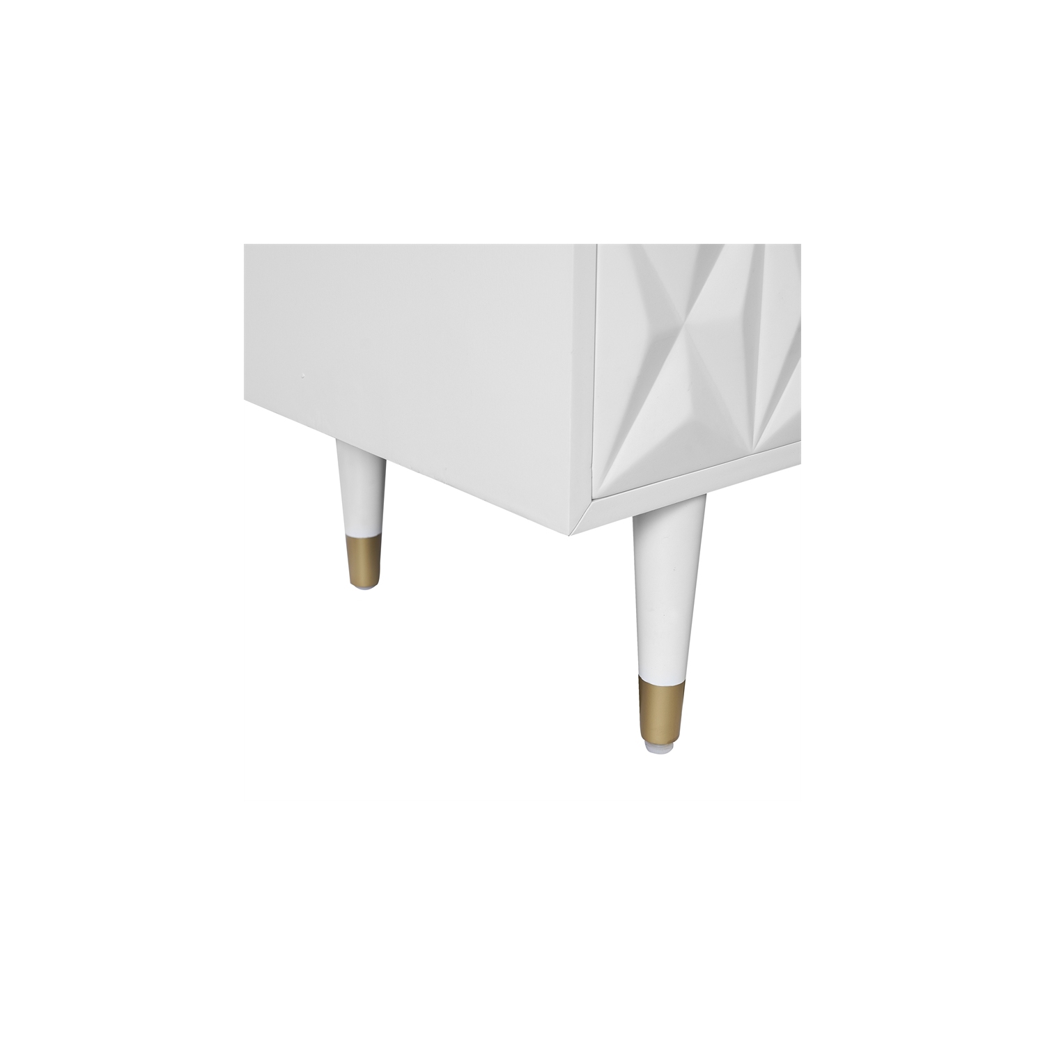 Riverbay Furniture 2 Drawer Geo Texture Nightstand in White