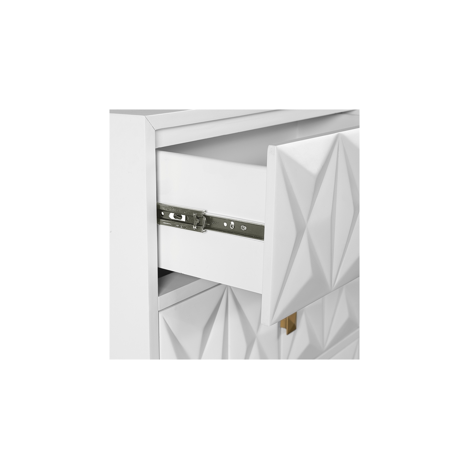 Riverbay Furniture 2 Drawer Geo Texture Nightstand in White