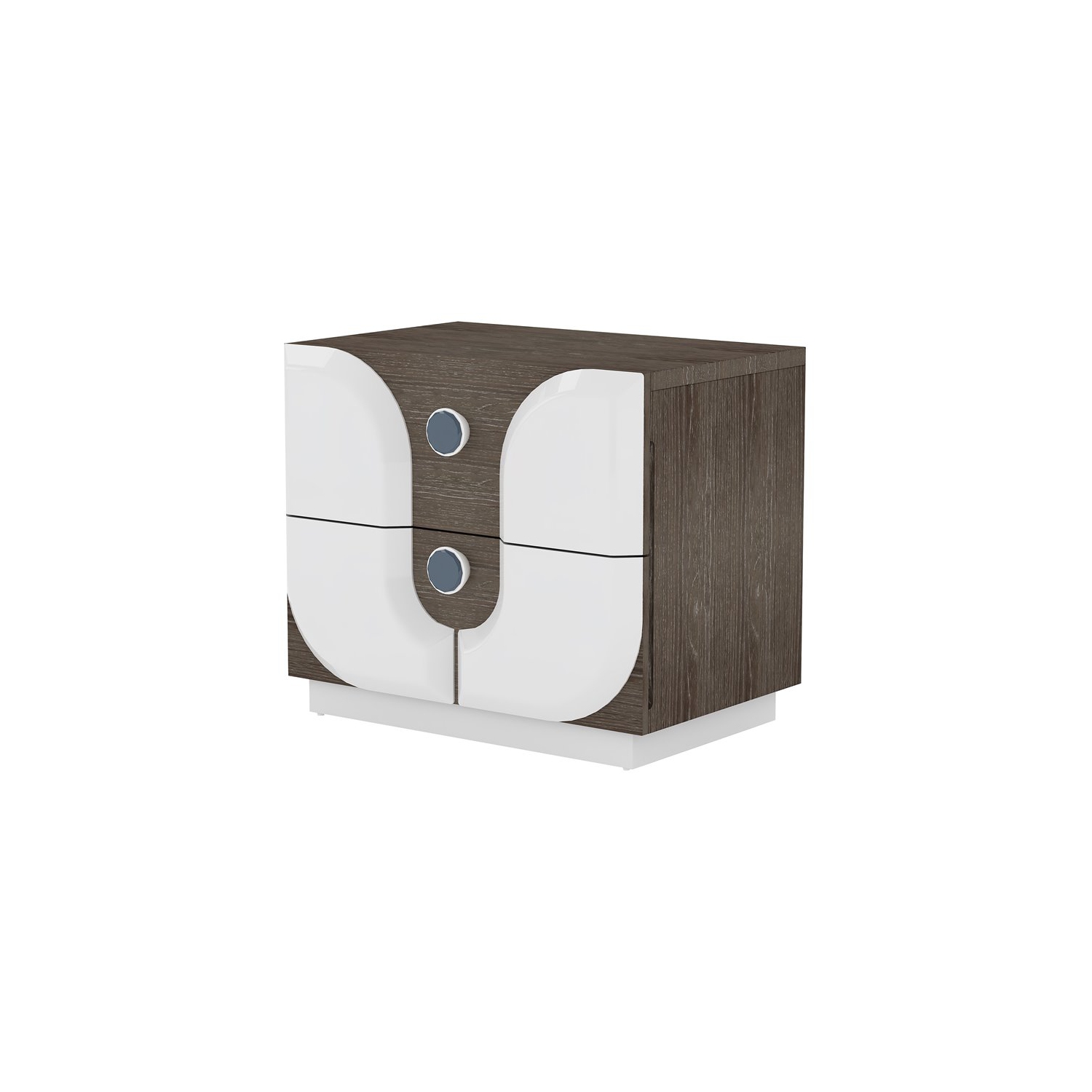 Milan Edinburgh 23.8" 2-Drawer Modern Wood Nightstand in White