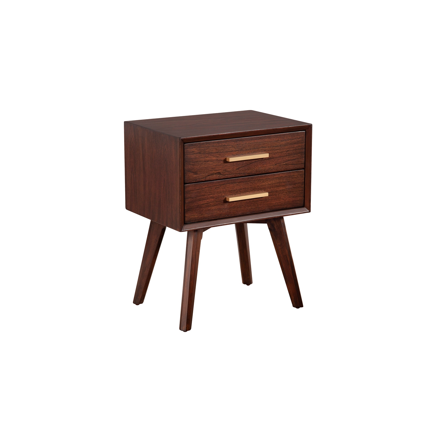 Alpine Furniture Gramercy 2 Drawer Wood Nightstand in Walnut