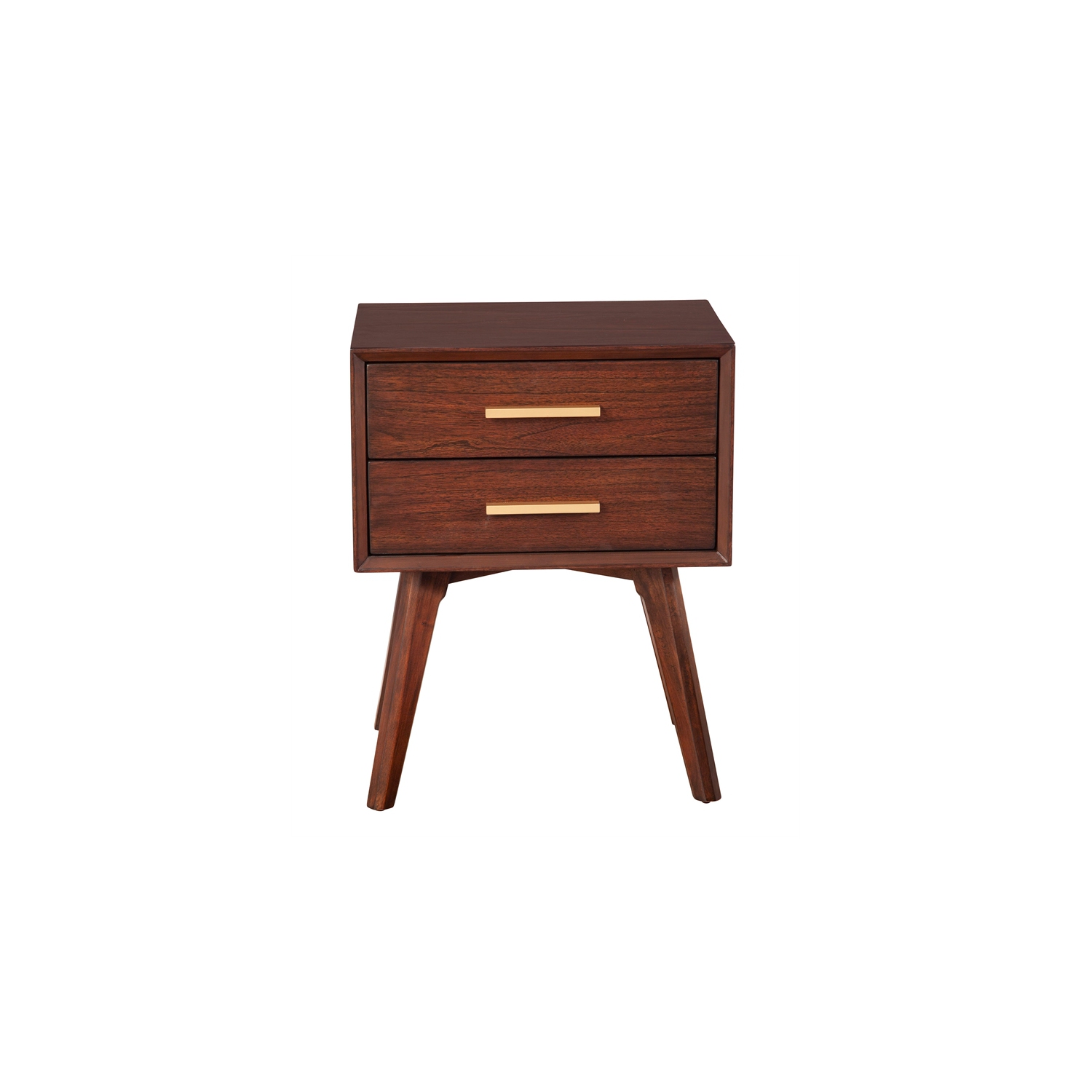 Alpine Furniture Gramercy 2 Drawer Wood Nightstand in Walnut