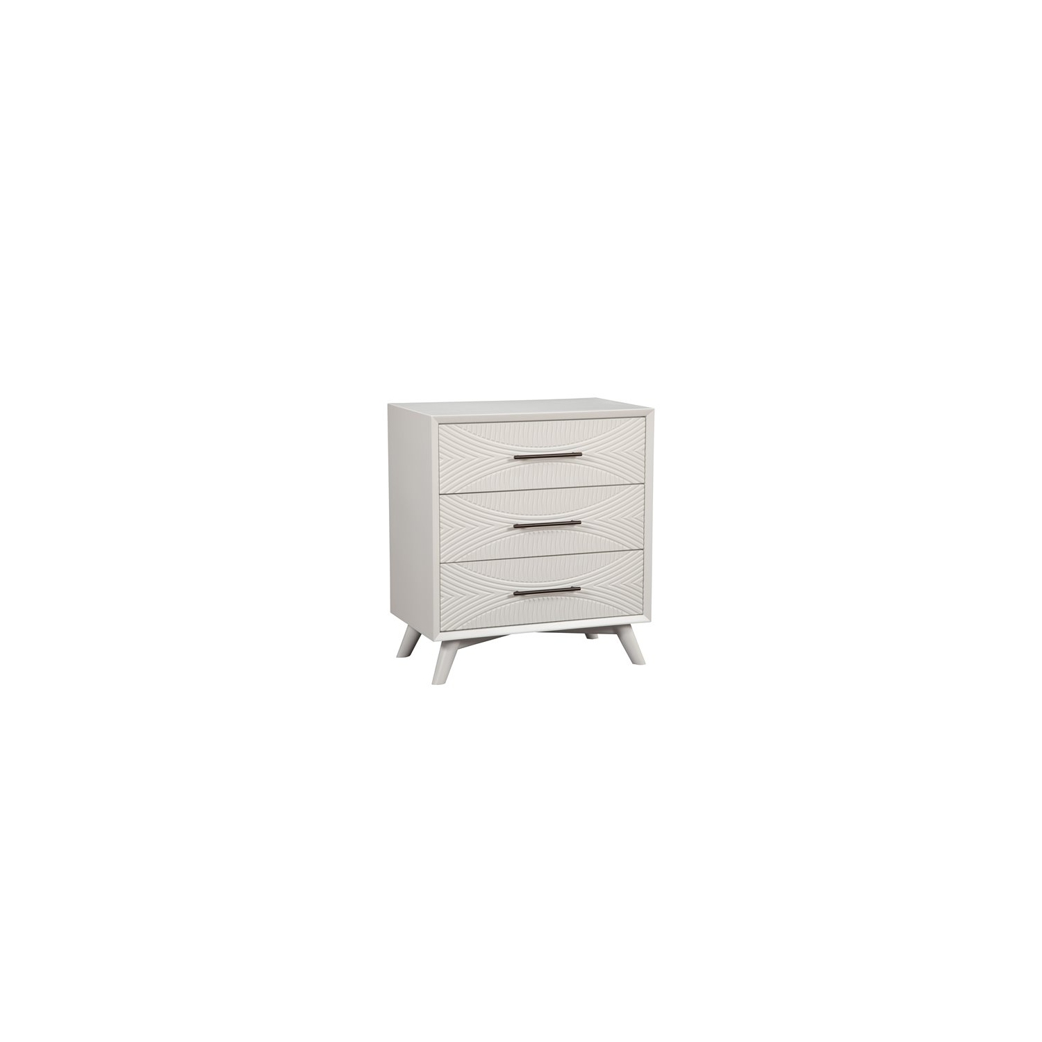 Alpine Furniture Tranquility 3 Drawer Small Wood Chest in White
