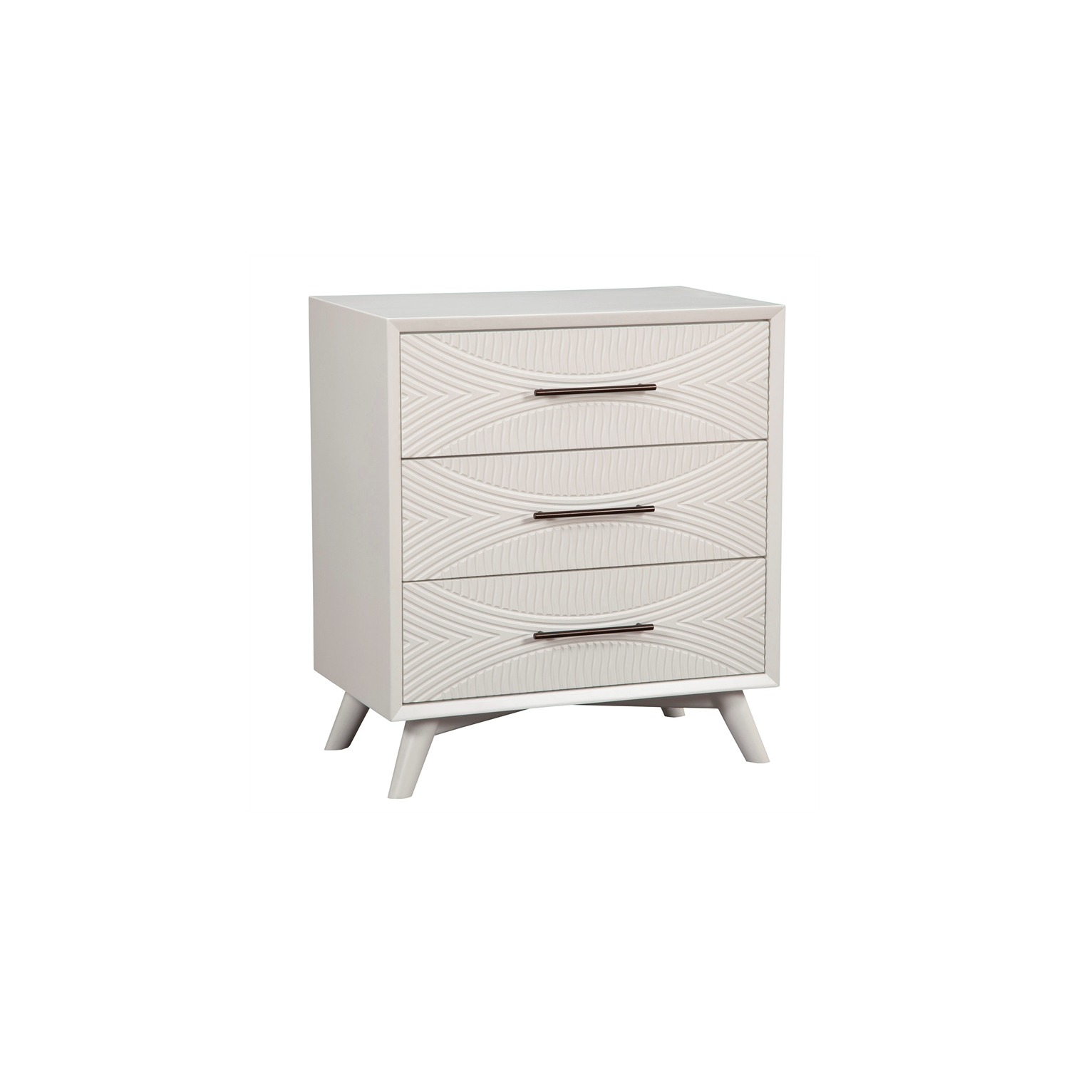 Alpine Furniture Tranquility 3 Drawer Small Wood Chest in White