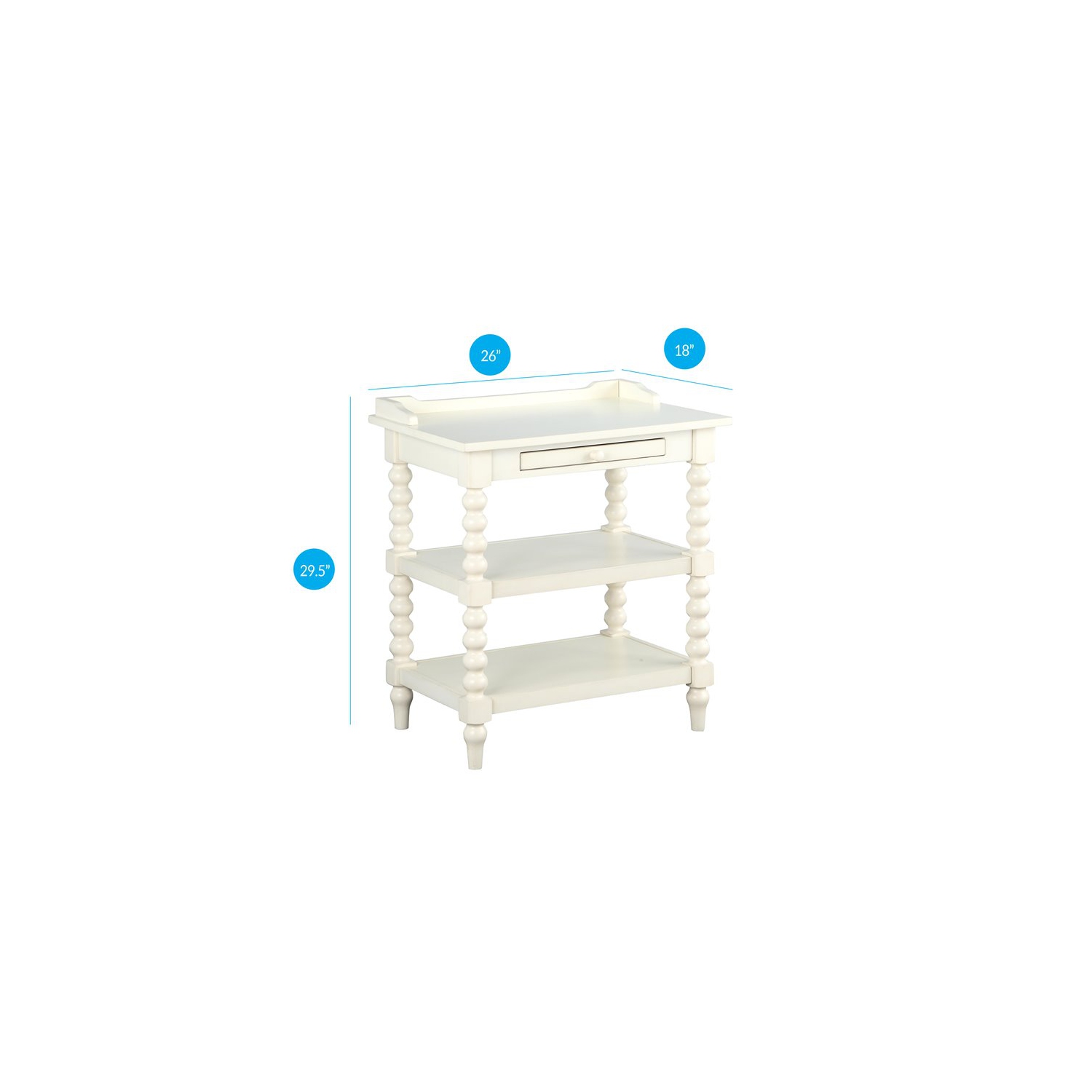 Averly Antique White Wood Nightstand