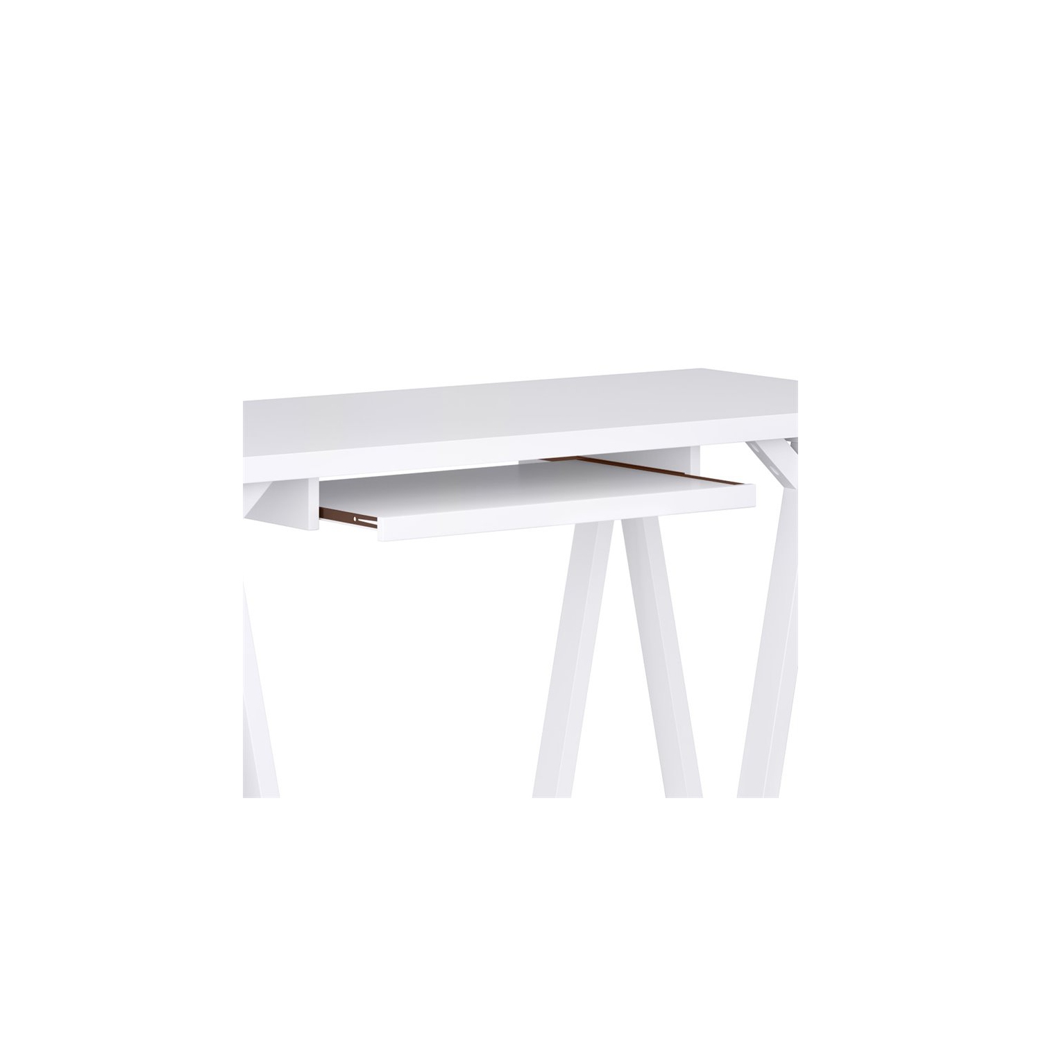 Atlin Designs 60"W Modern Soild Wood Computer Desk in White
