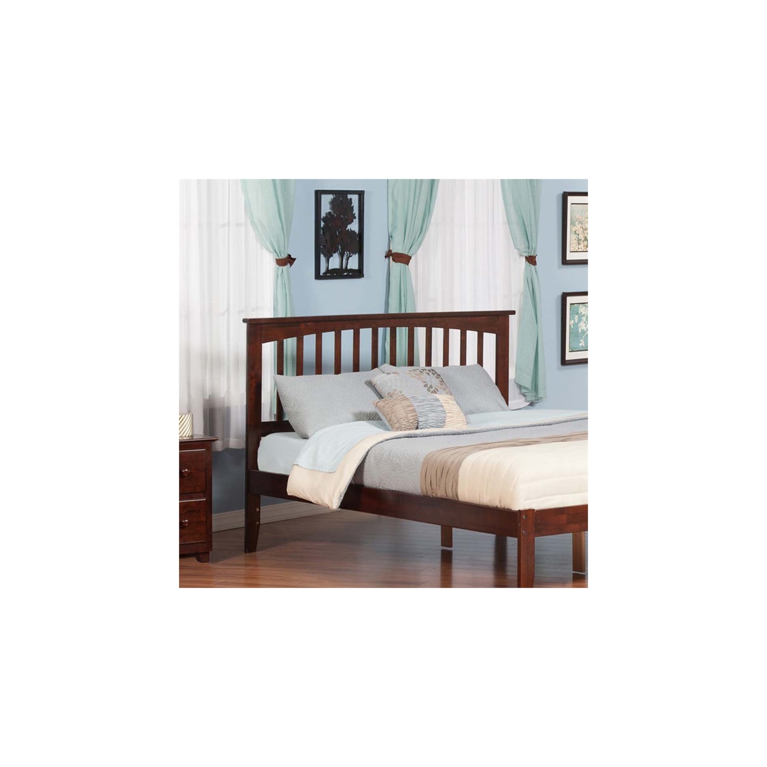 Leo & Lacey Queen Spindle Headboard in Walnut