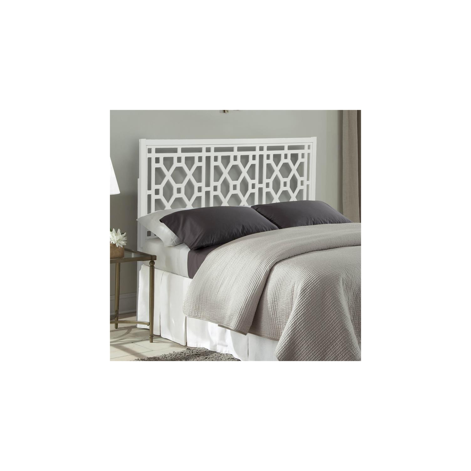 Thomas Chippendale White Wood Headboard - King