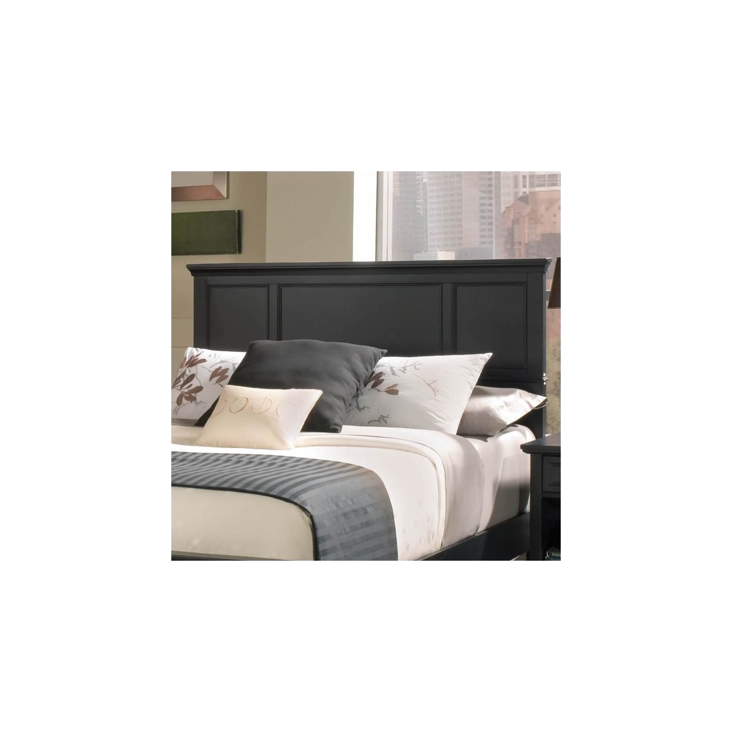 Hawthorne Collections Full Queen Panel Headboard in Black