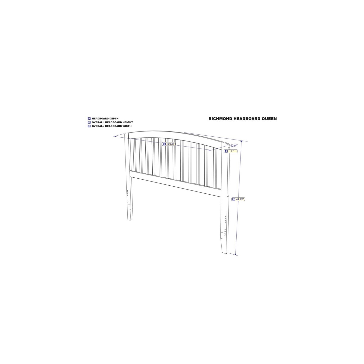 Leo & Lacey Queen Spindle Headboard in White