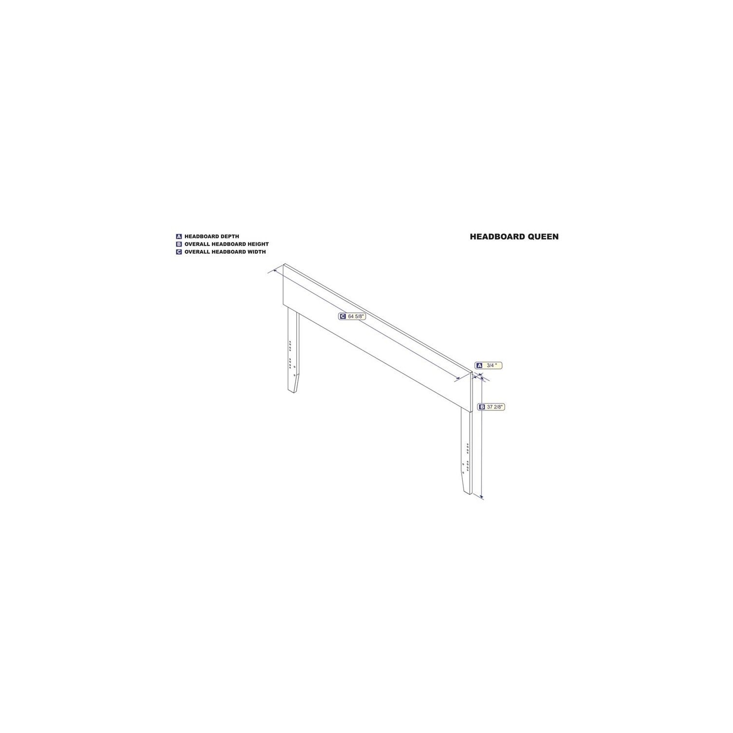 Leo & Lacey Queen Panel Headboard in White