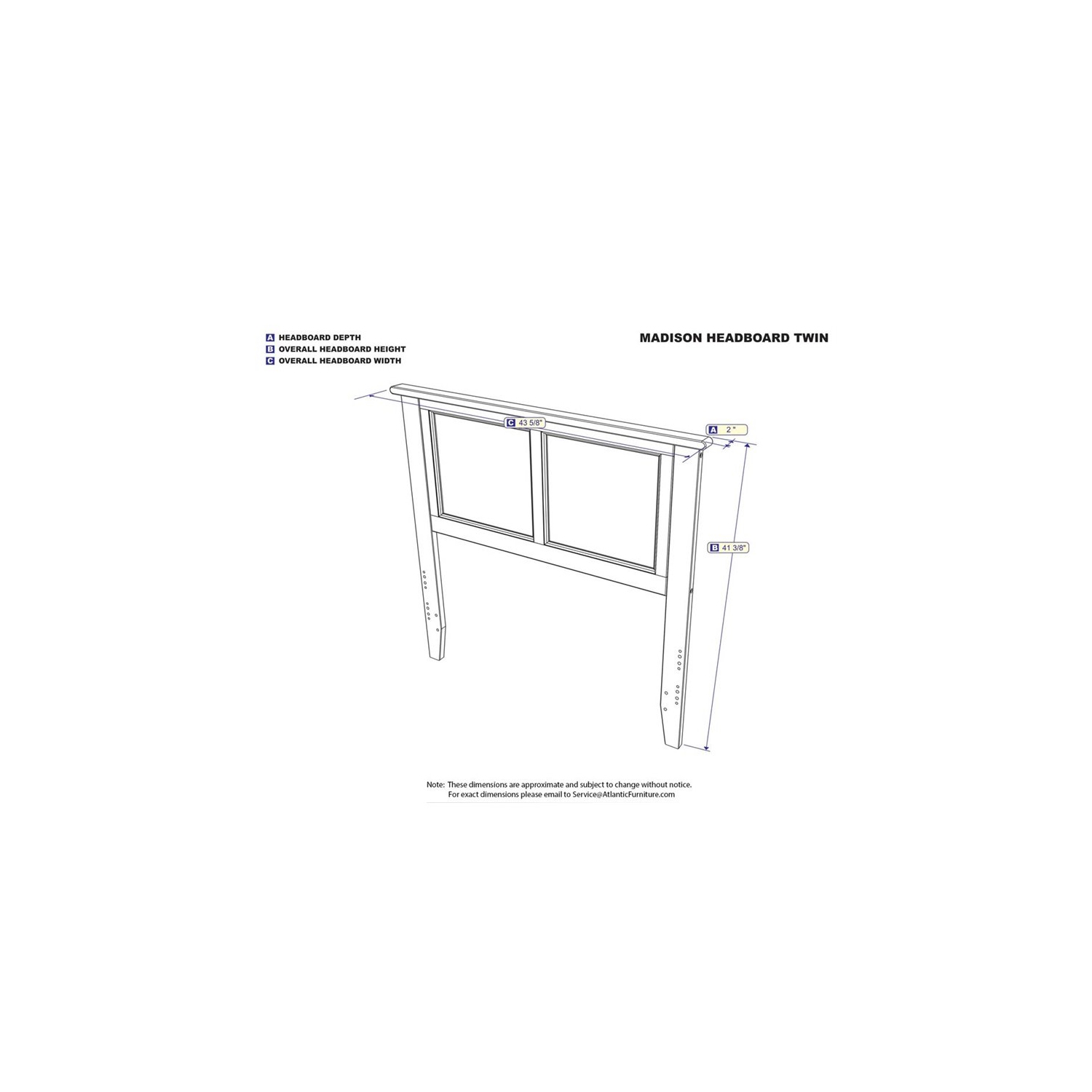 Leo & Lacey Twin Panel Headboard in White