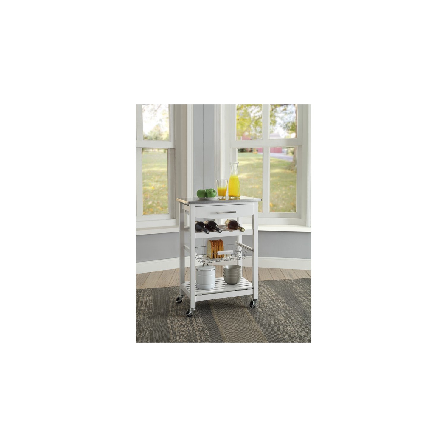 Riverbay Furniture Kitchen Cart in White