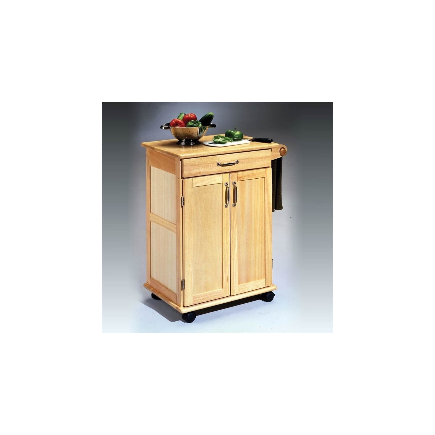 Hawthorne Collections Paneled Door Kitchen Cart in Natural