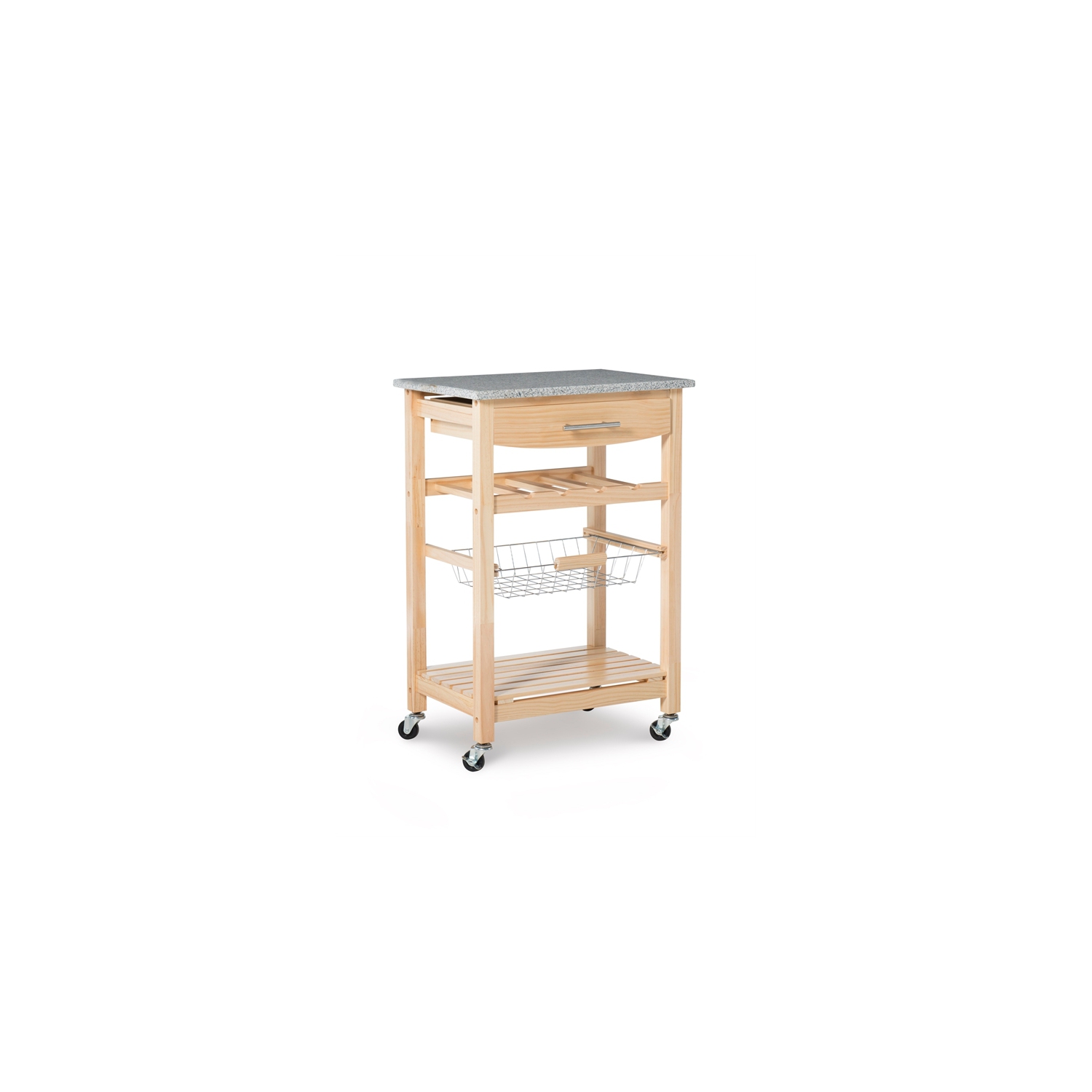 Chariot de cuisine Granit Top de Riverbay Furniture au fini naturel