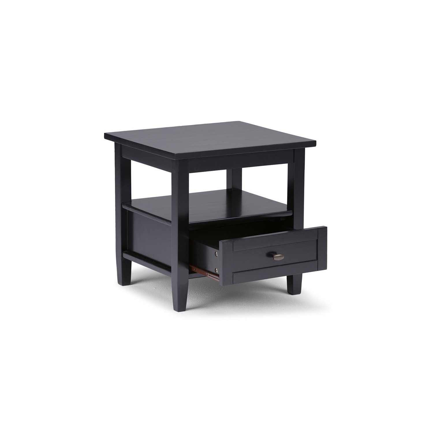 Atlin Designs Transitional Rectangle Wood End Side Table in Black