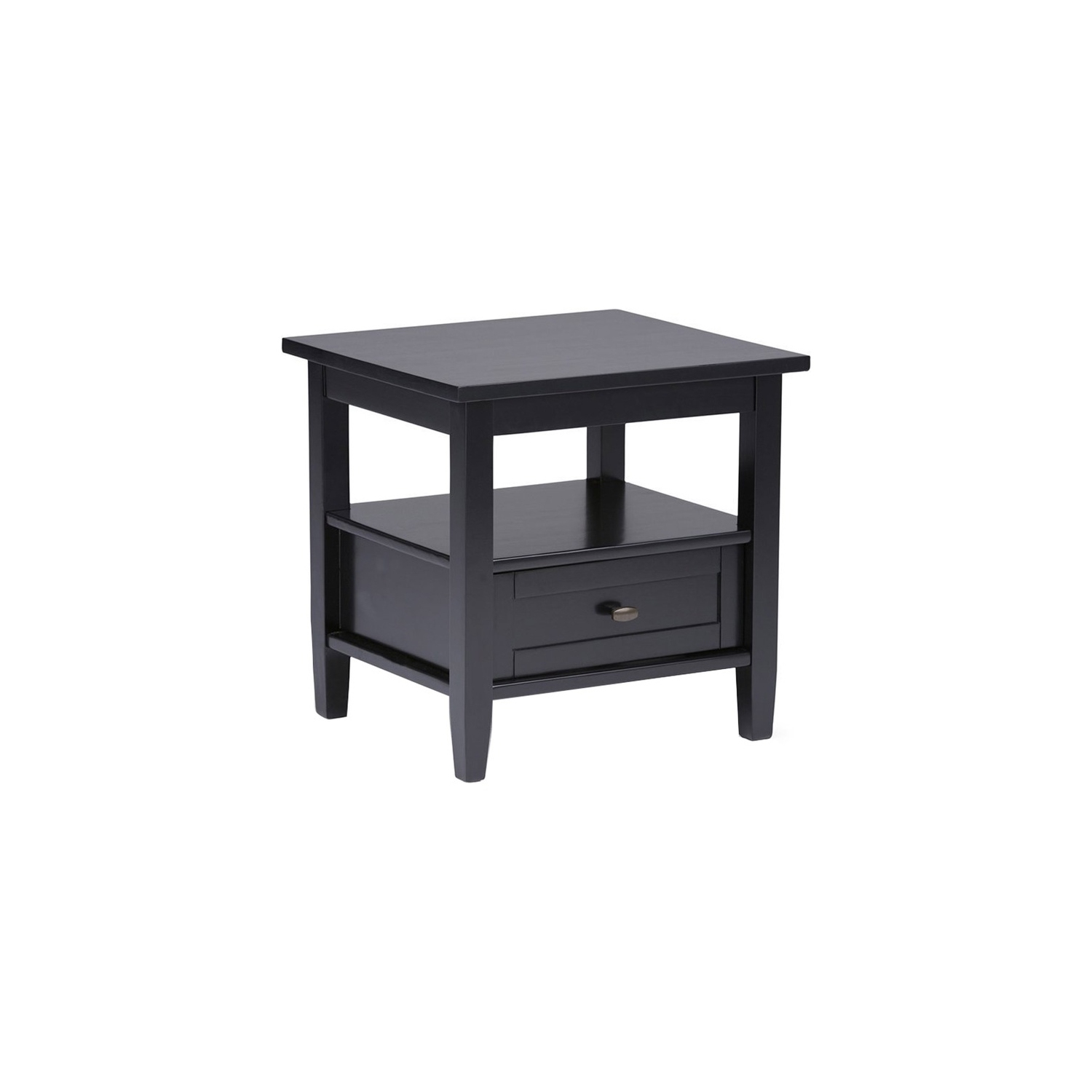 Atlin Designs Transitional Rectangle Wood End Side Table in Black