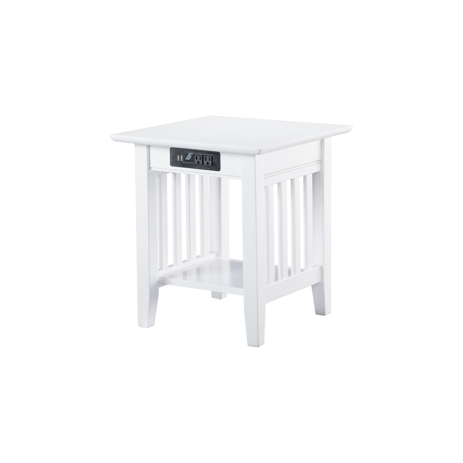 Leo & Lacey 20" Charger End Table in White
