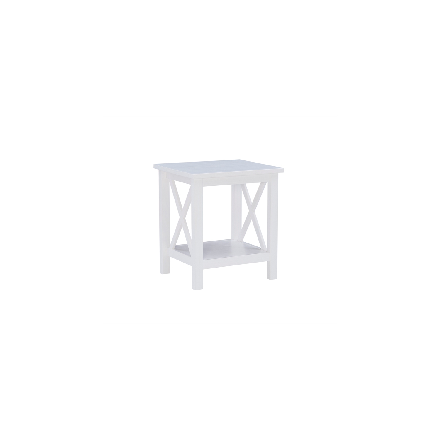 Riverbay Furniture Wood End Table in Antique White