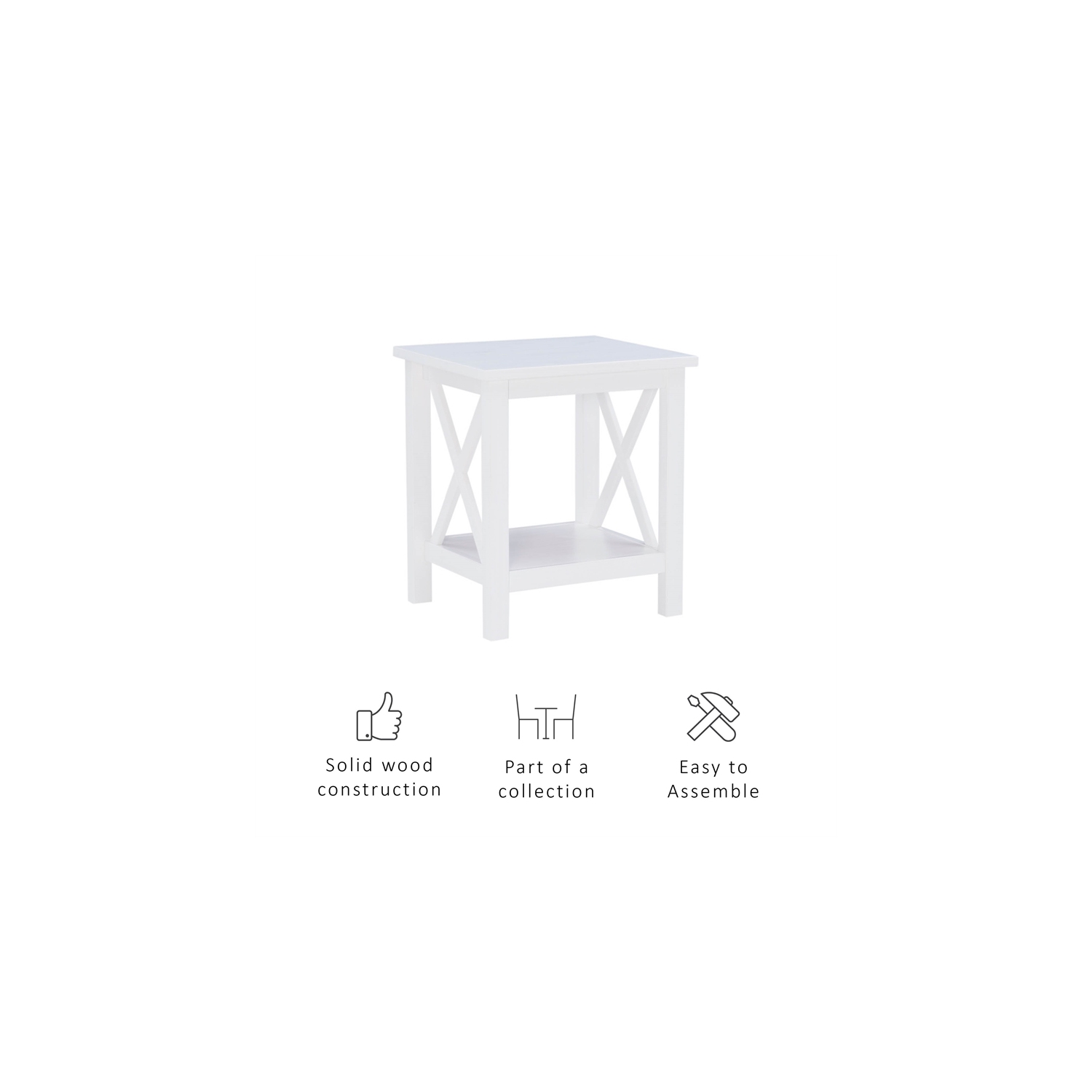 Riverbay Furniture Wood End Table in Antique White